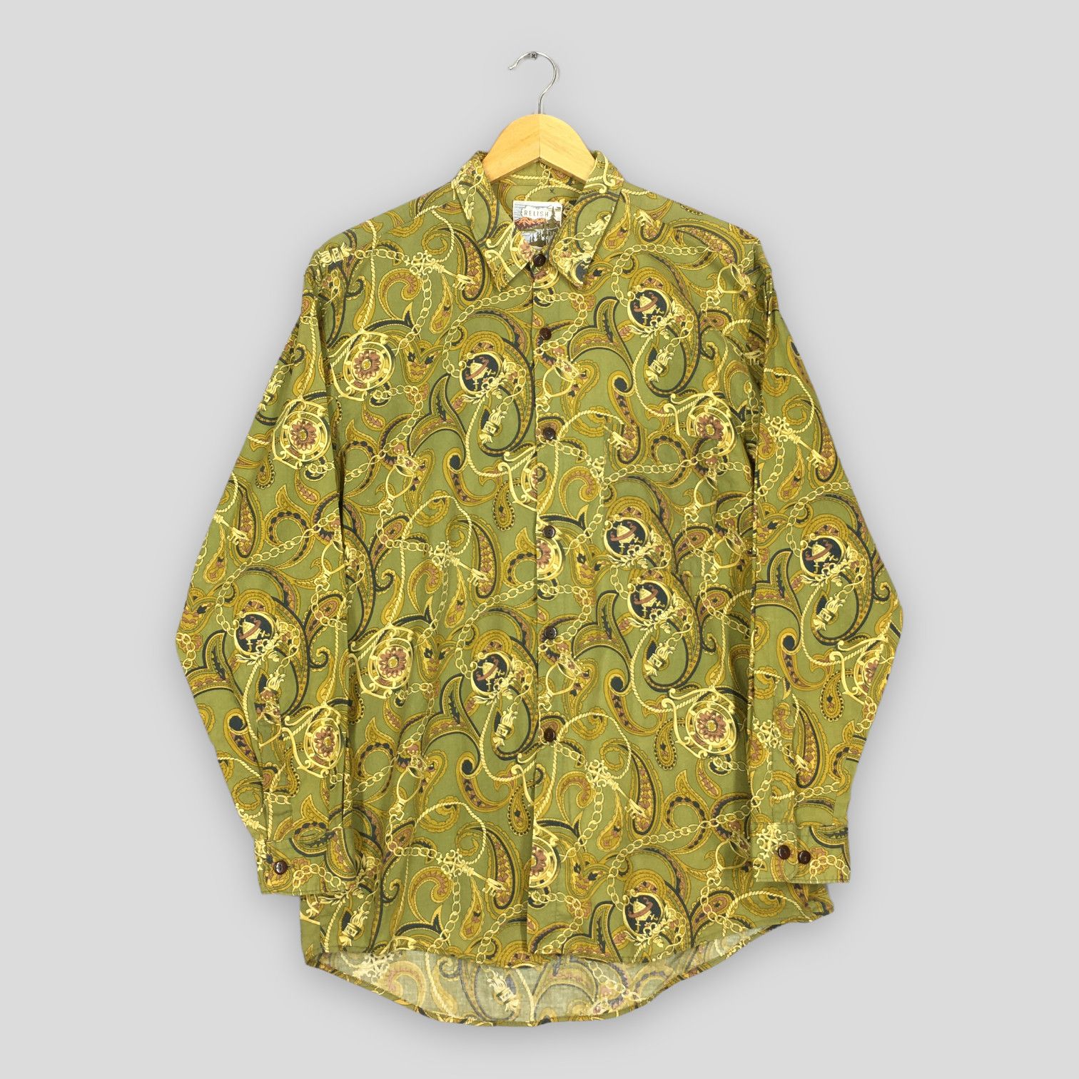 Japanese Brand × Vintage Vintage Novelty Baroque Gold Chain Shirt Size L Size US L / EU 52-54 / 3 - 1 Thumbnail