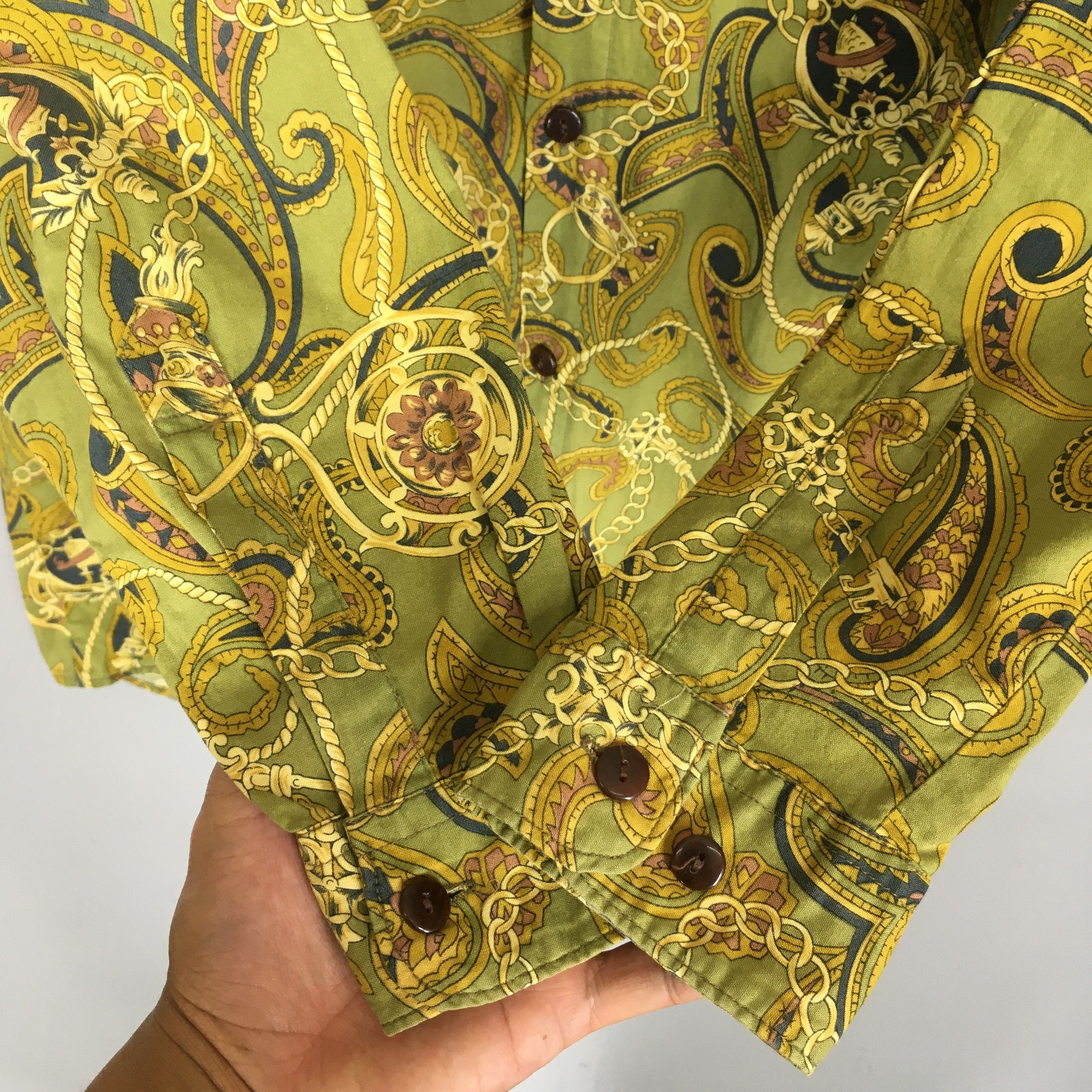 Japanese Brand × Vintage Vintage Novelty Baroque Gold Chain Shirt Size L Size US L / EU 52-54 / 3 - 4 Thumbnail