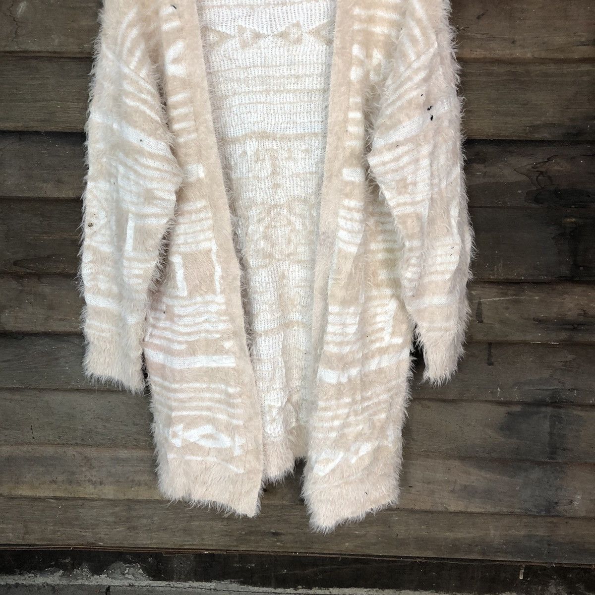 Homespun Knitwear × Japanese Brand Denifish Brown Shag Shaggy Fur Mohair navajo Cardigan #6967 Size M / US 6-8 / IT 42-44 - 3 Thumbnail