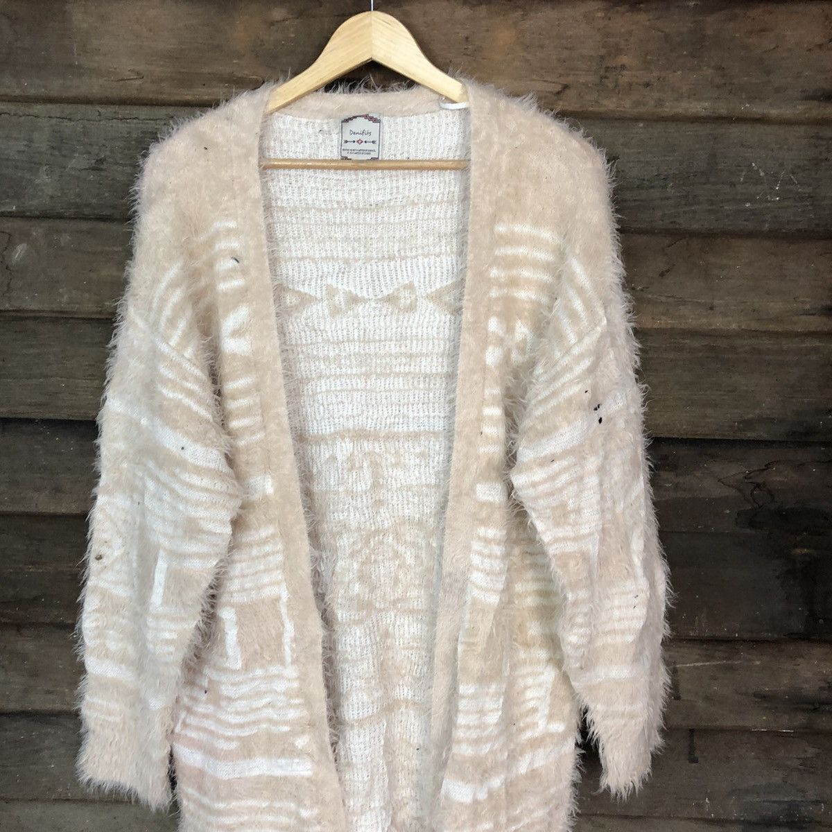 Homespun Knitwear × Japanese Brand Denifish Brown Shag Shaggy Fur Mohair navajo Cardigan #6967 Size M / US 6-8 / IT 42-44 - 2 Thumbnail