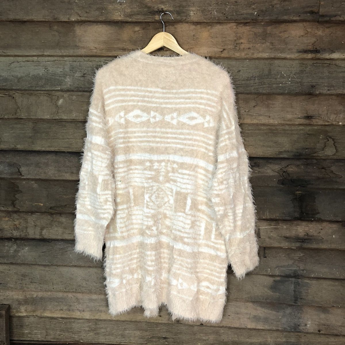 Homespun Knitwear × Japanese Brand Denifish Brown Shag Shaggy Fur Mohair navajo Cardigan #6967 Size M / US 6-8 / IT 42-44 - 9 Thumbnail