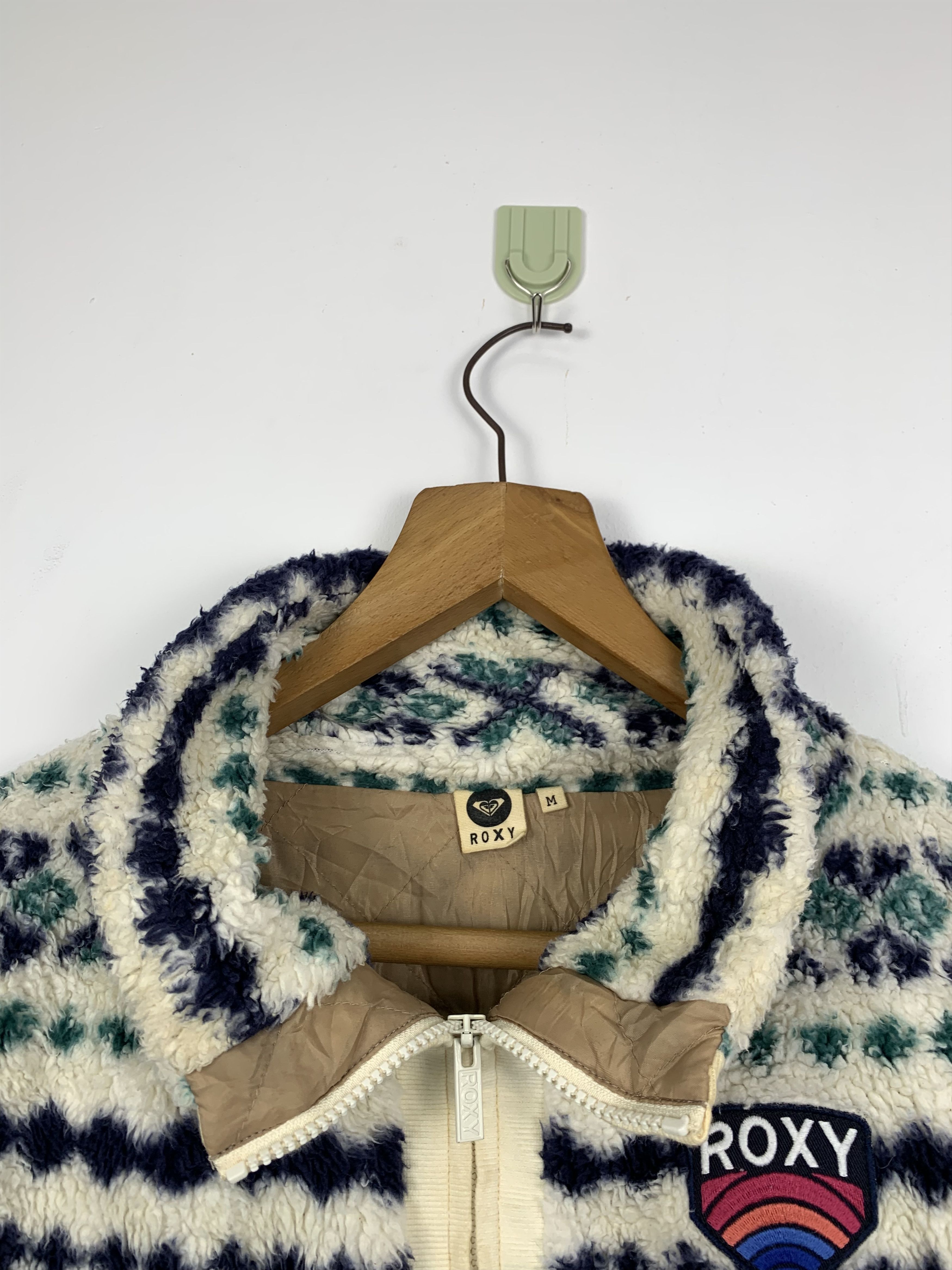 Quiksilver ROXY Sherpa Zip Up Aztec Navajo Native Pattern Jacket Size M / US 6-8 / IT 42-44 - 9 Thumbnail