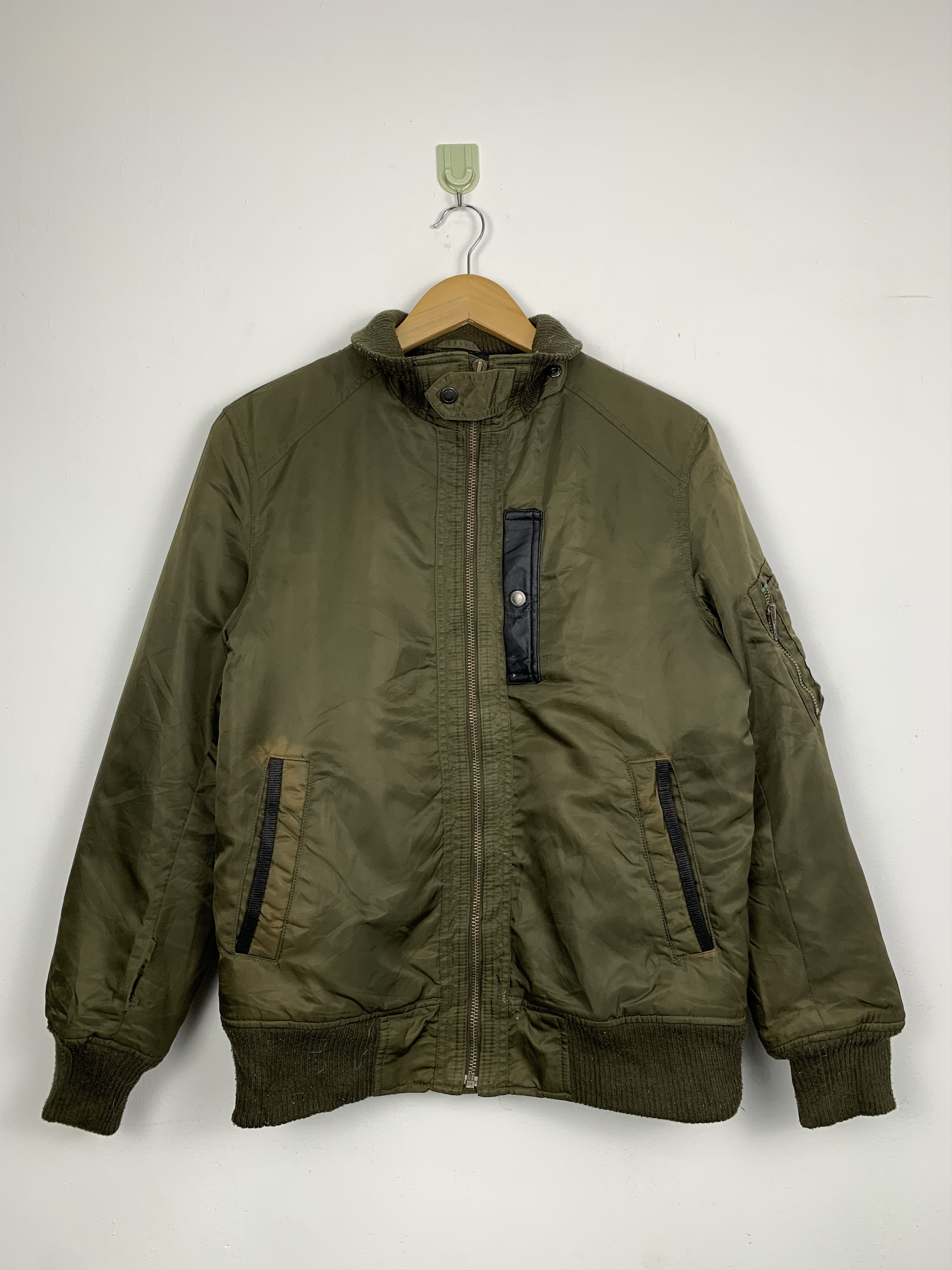 Japanese Brand Vintage BACK NUMBER Zip Up Multi Pocket Bombers Jacket J0711 Size US S / EU 44-46 / 1 - 1 Thumbnail