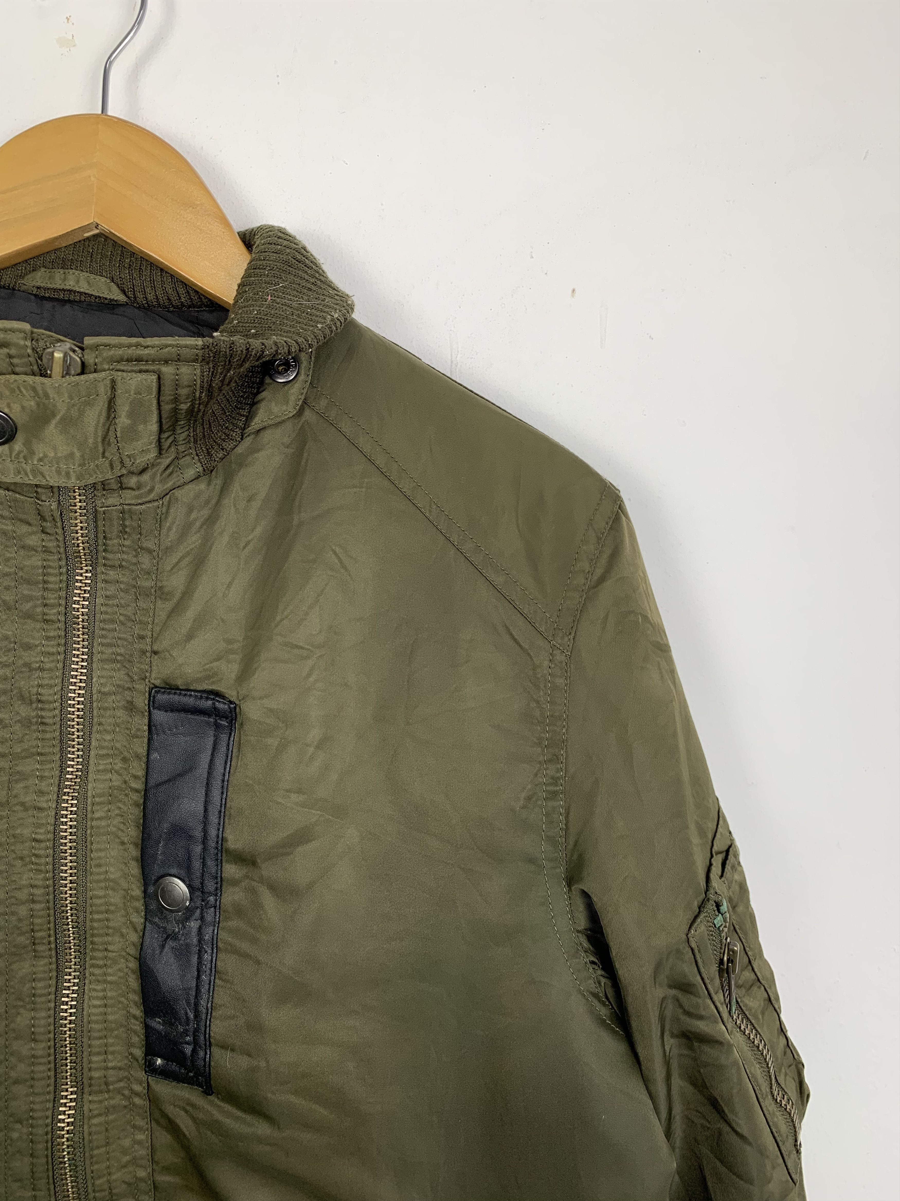 Japanese Brand Vintage BACK NUMBER Zip Up Multi Pocket Bombers Jacket J0711 Size US S / EU 44-46 / 1 - 3 Thumbnail