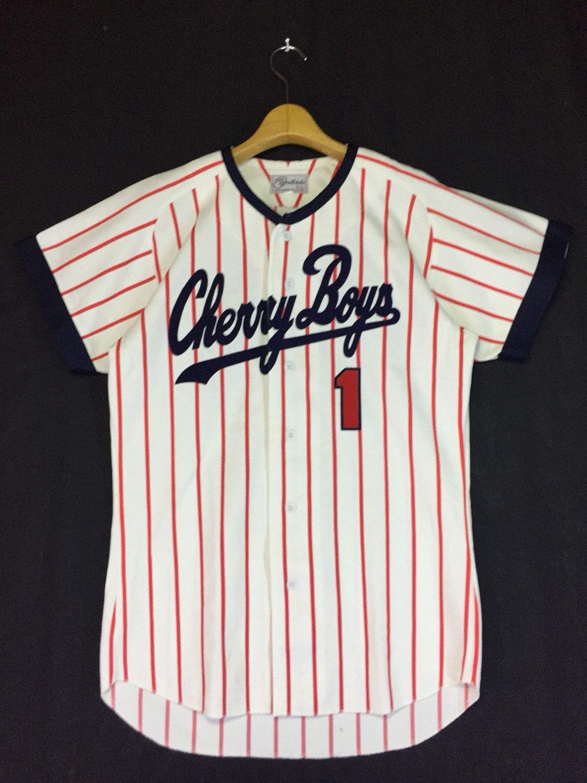 Japanese Brand Vintage Cherryboys Stripe Baseball Jersey Size US L / EU 52-54 / 3 - 1 Thumbnail