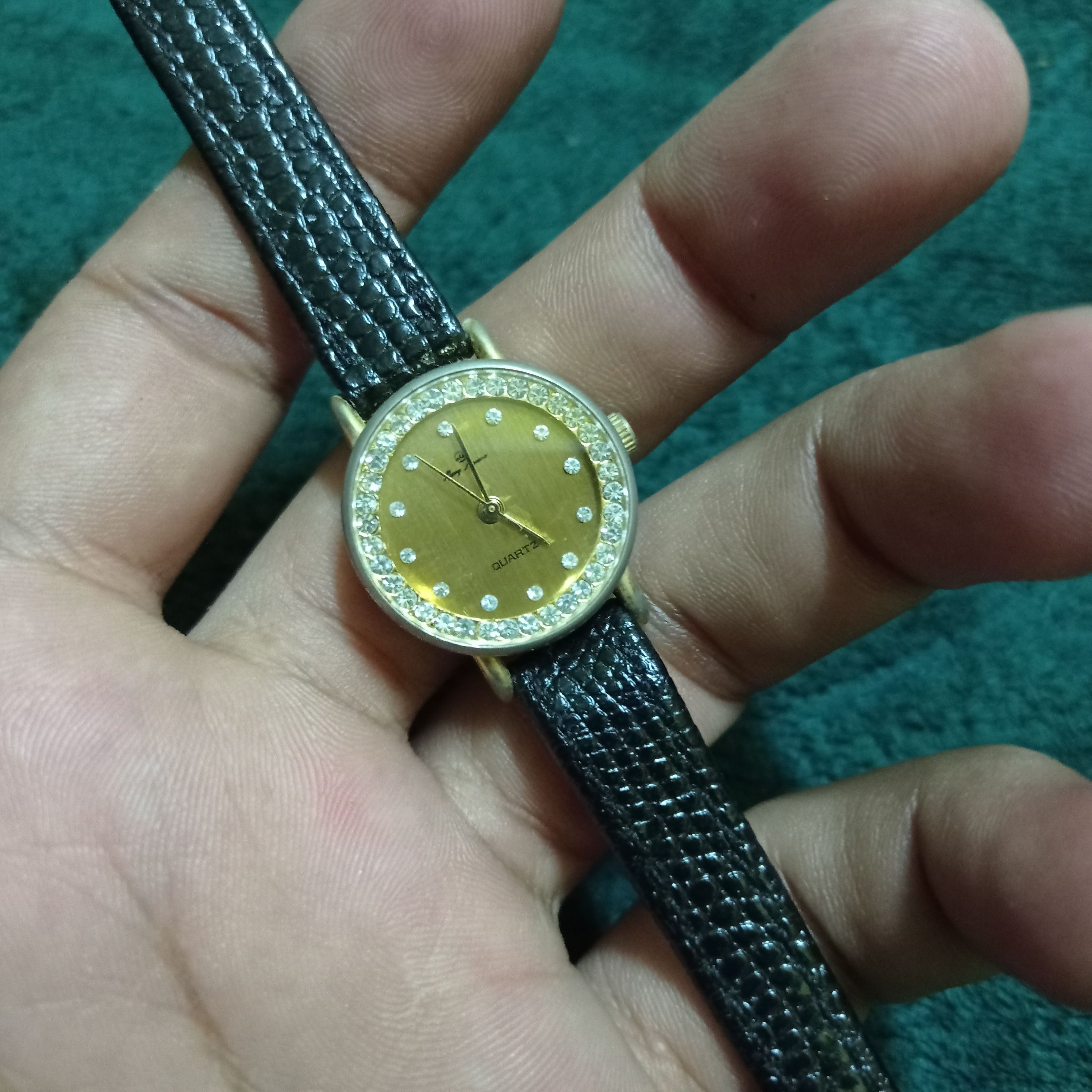 image of Vintage x Watch Retro Mavy Maison (Ladies Watch) Japanese Watch in Black/Gold, Women's