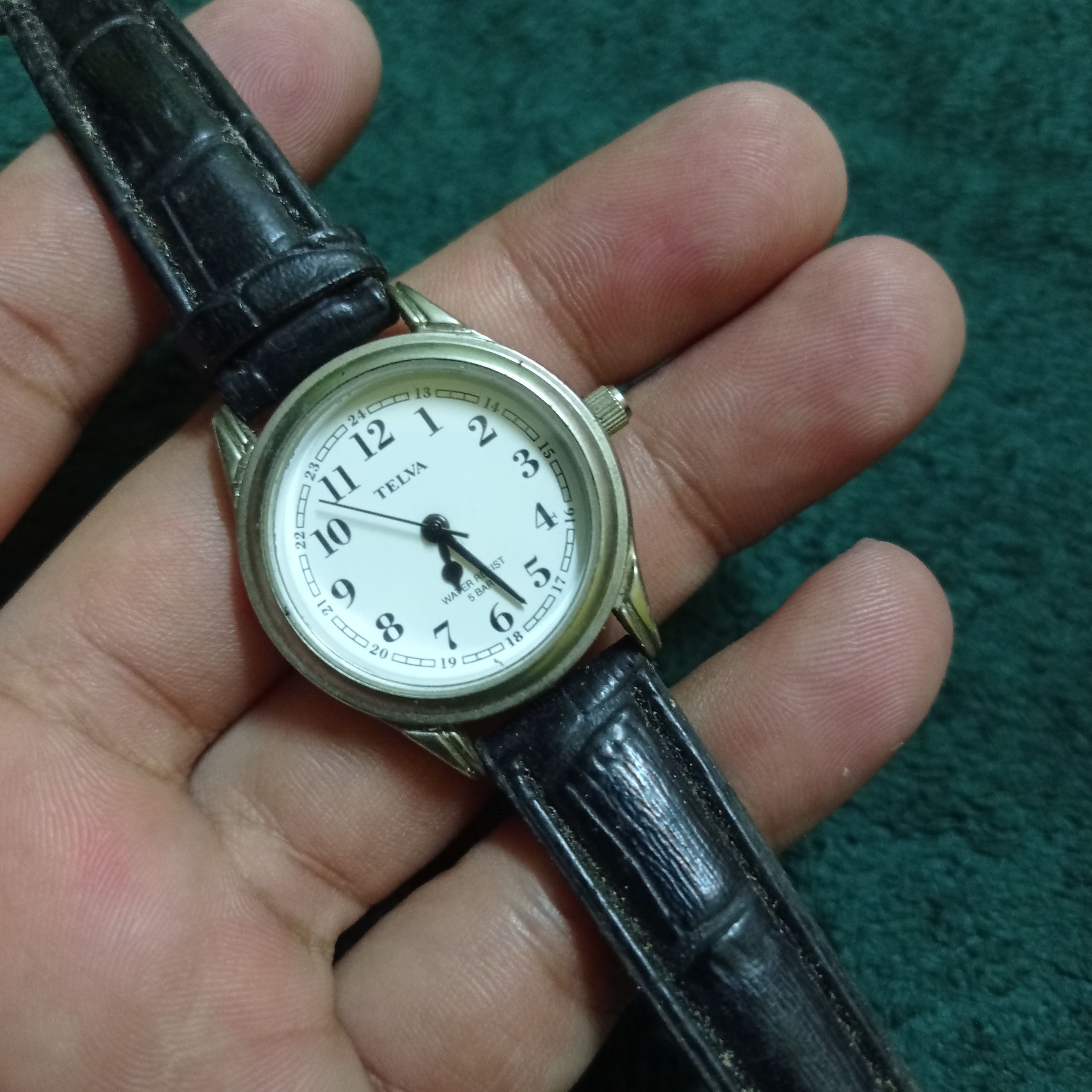 image of Vintage x Watch Retro Telva Watch Japan Engine (Ladies Woman Watch) in Black/Silver, Women's