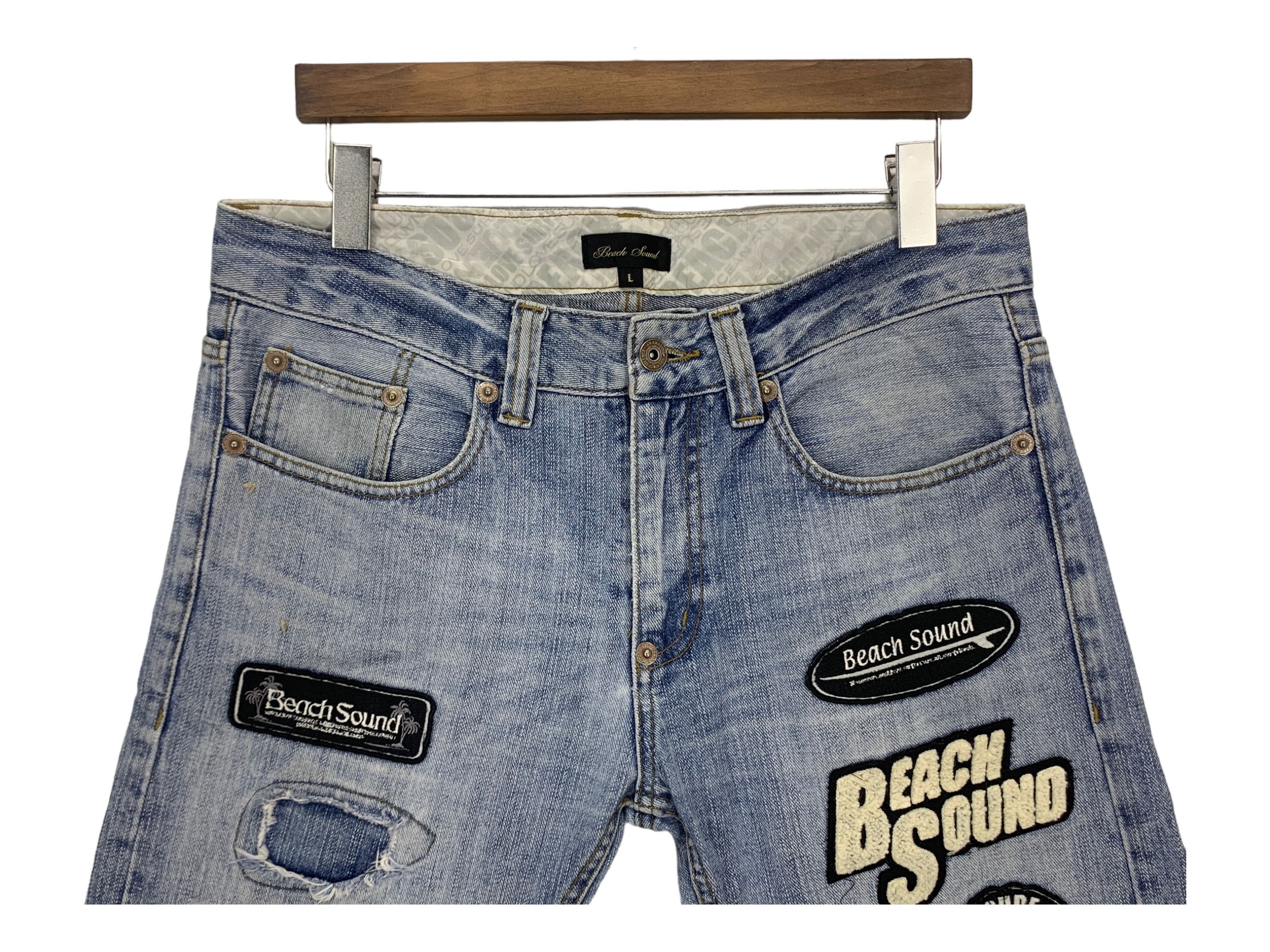 Japanese Brand Beach Sound Denim Jeans Skateboard Surf Jeans Size US 33 - 3 Thumbnail