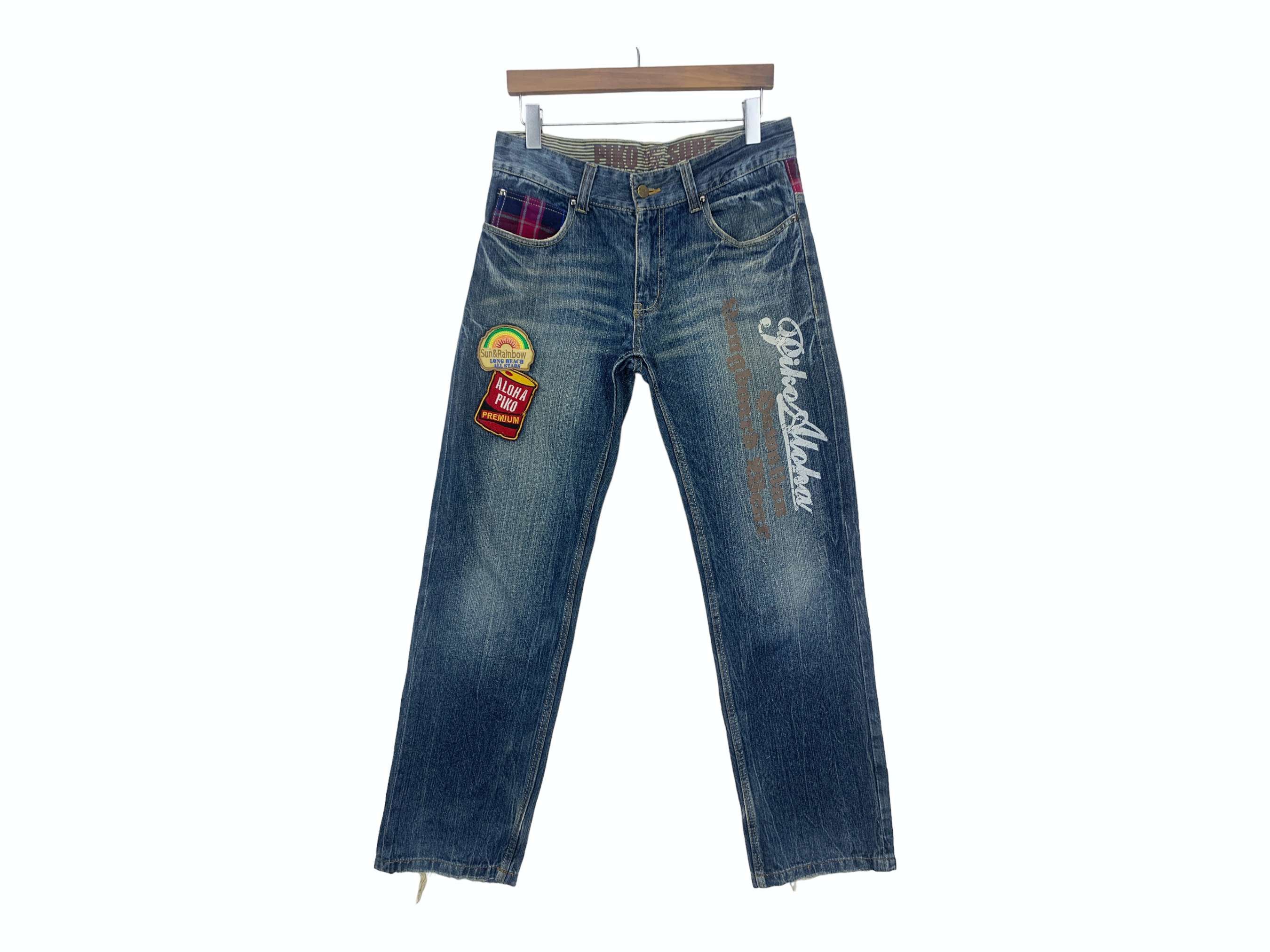 Japanese Brand Piko Denim Jeans Baggy Japanese Surfwear Hip Hop Skateboards Size US 32 / EU 48 - 1 Thumbnail