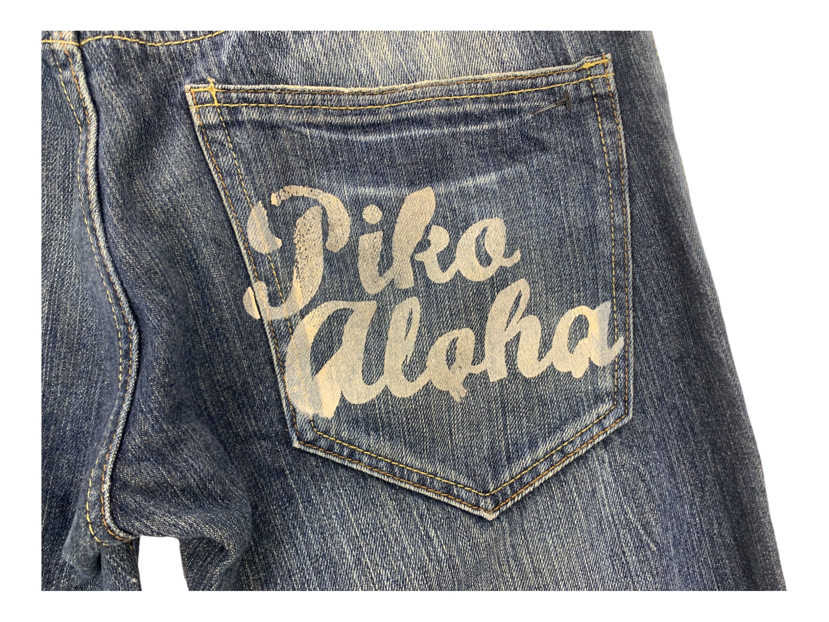 Japanese Brand Piko Denim Jeans Baggy Japanese Surfwear Hip Hop Skateboards Size US 32 / EU 48 - 10 Thumbnail
