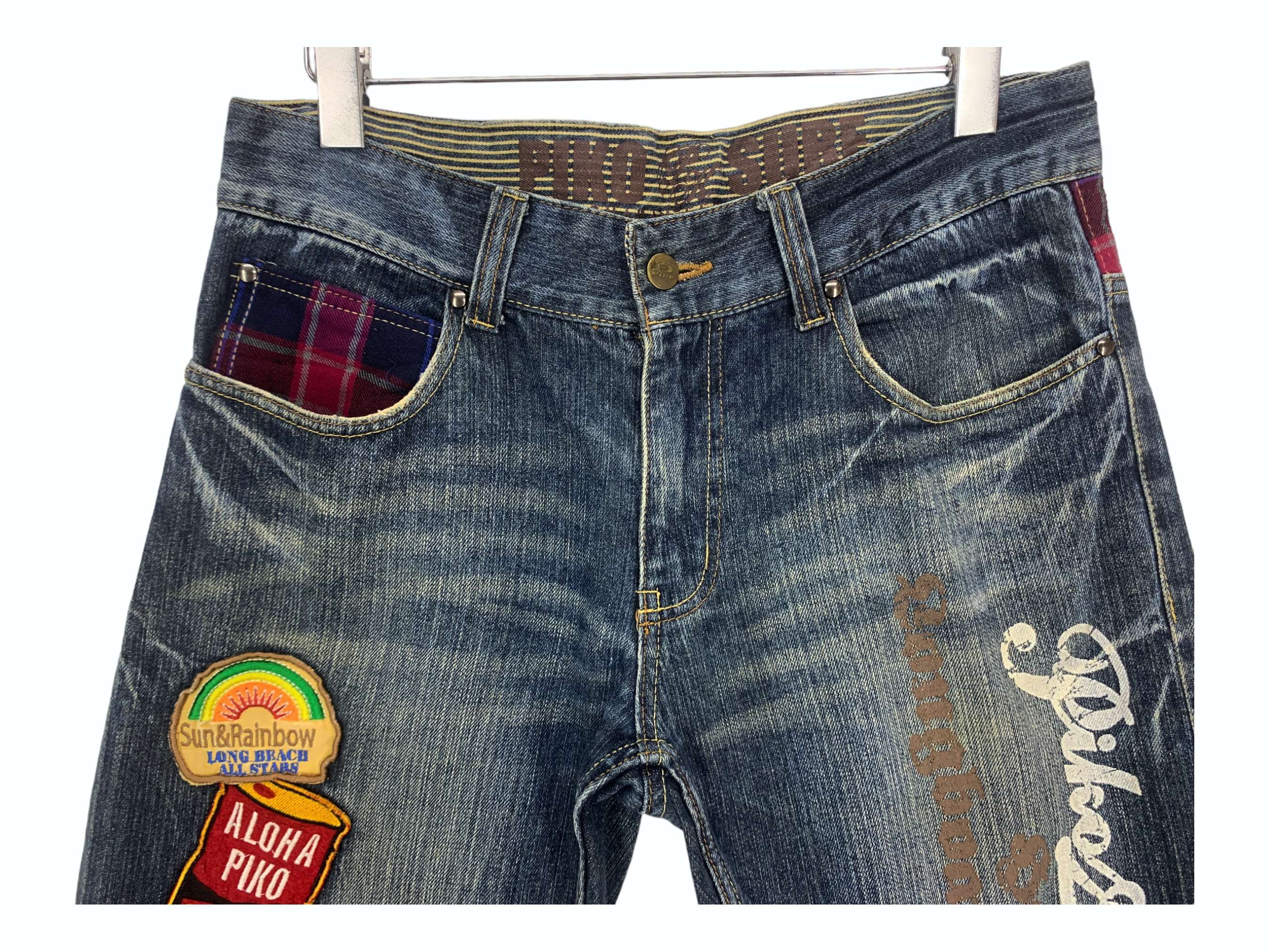 Japanese Brand Piko Denim Jeans Baggy Japanese Surfwear Hip Hop Skateboards Size US 32 / EU 48 - 3 Thumbnail