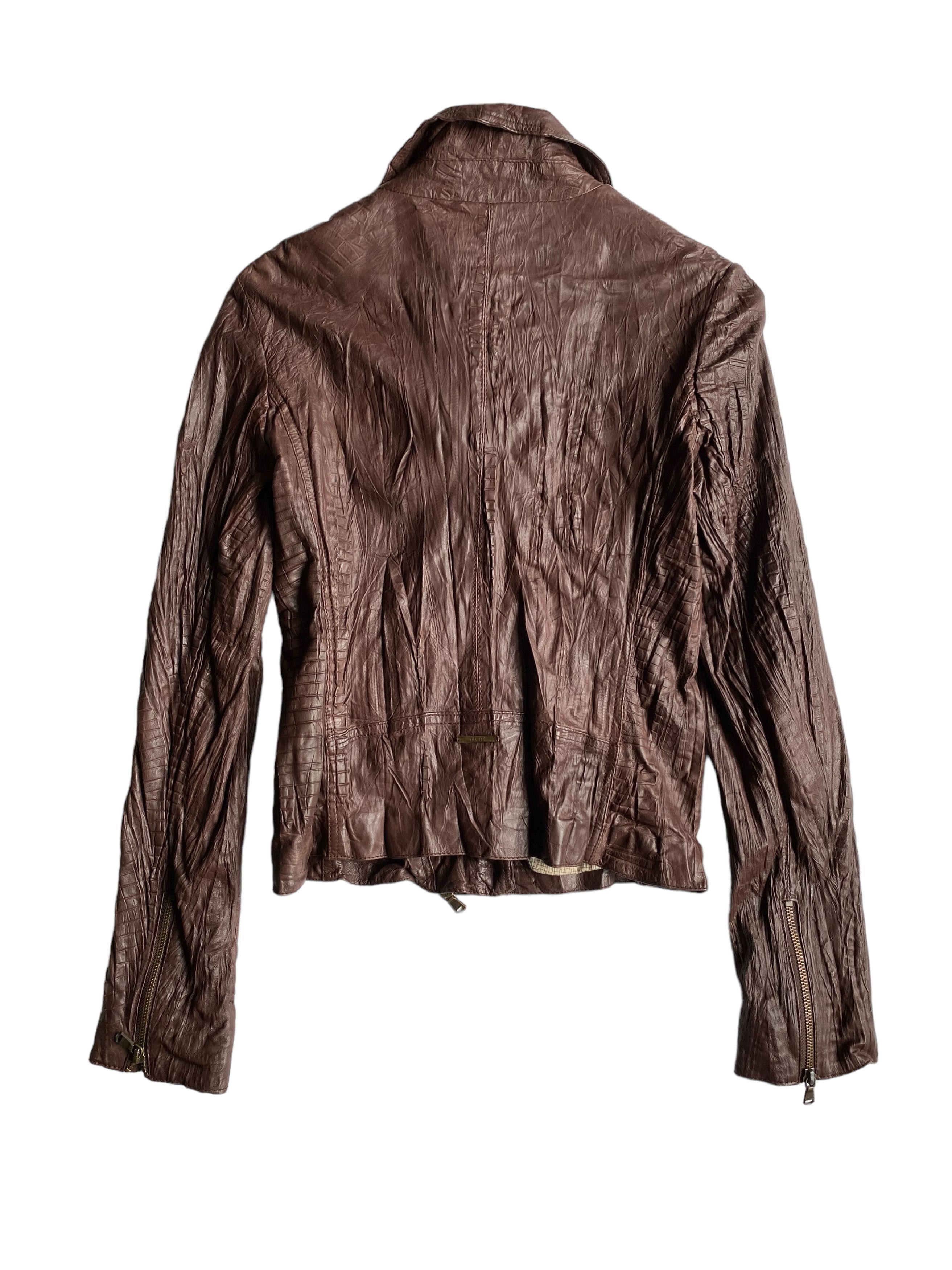 Guess GUESS Brown Leather Biker Moto Jacket (XS) Size XS / US 0-2 / IT 36-38 - 4 Thumbnail