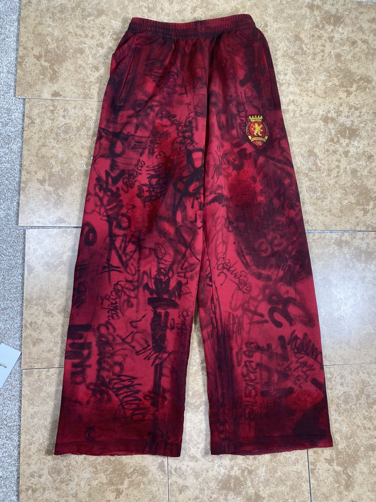 Pre owned Balenciaga Skater Sweatpants Mud Runway In Red ModeSens