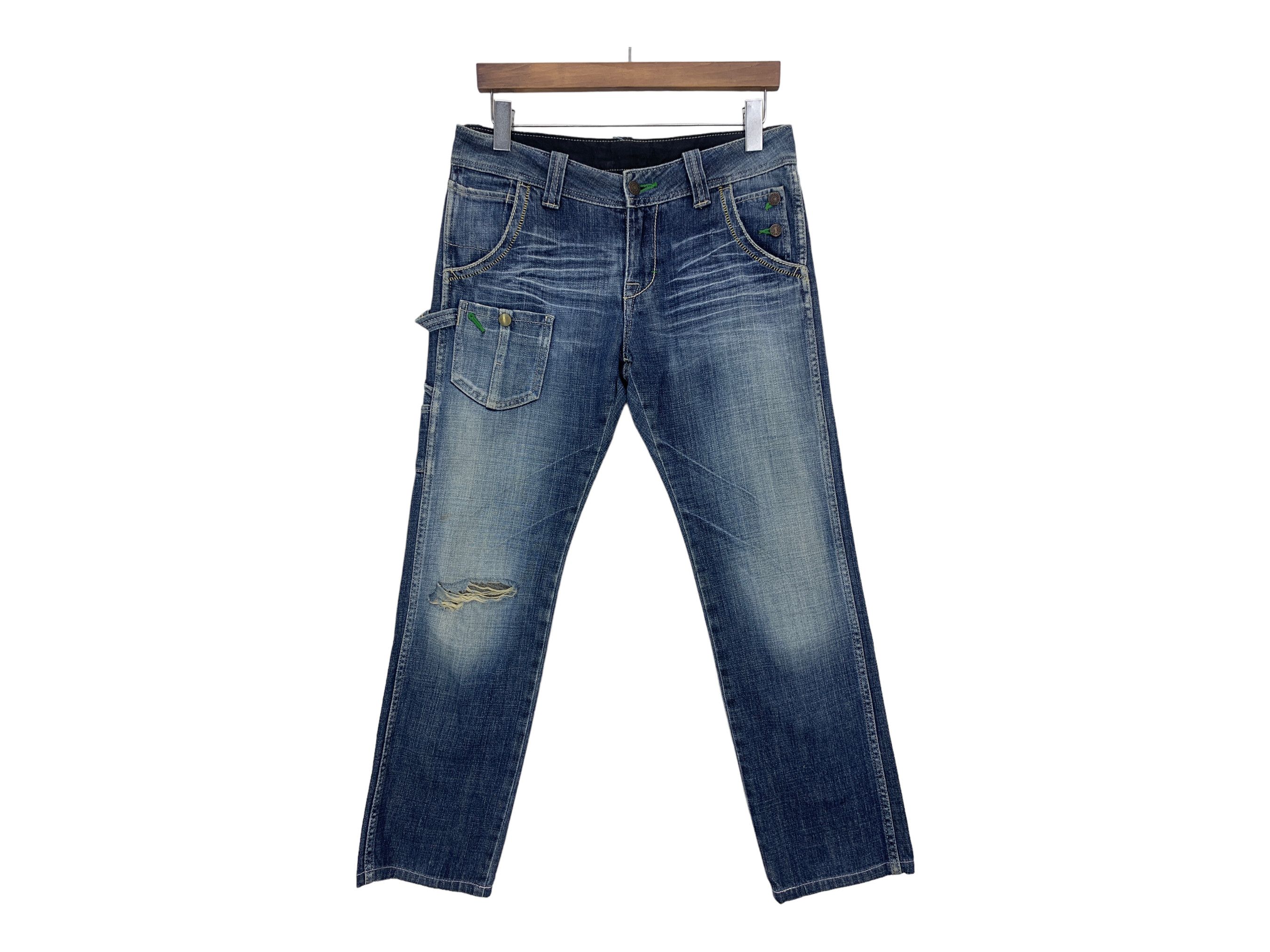 Japanese Brand Bartack Carpenter Denim Jeans Japanese Distressed Jeans Size US 31 - 2 Thumbnail