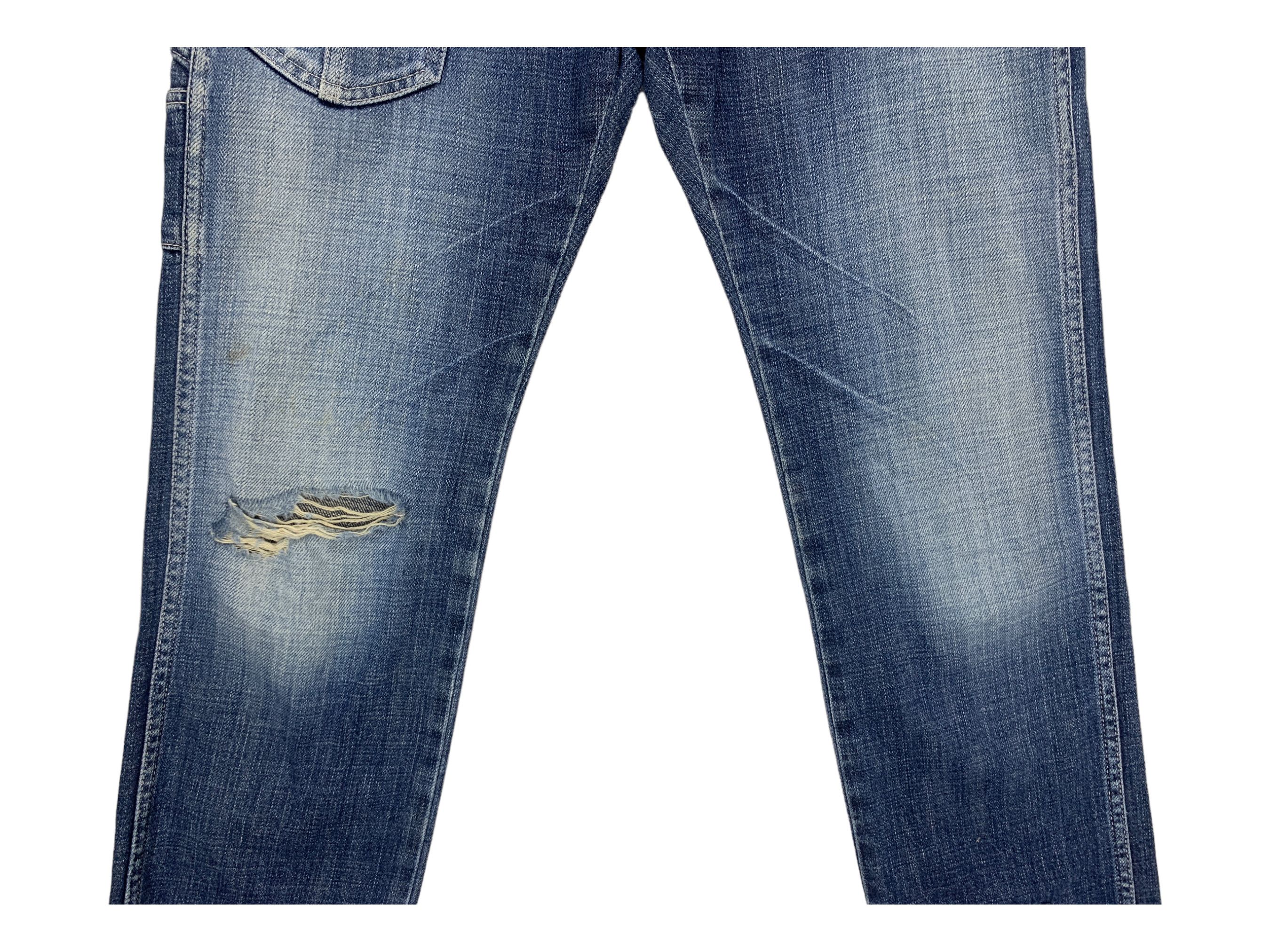 Japanese Brand Bartack Carpenter Denim Jeans Japanese Distressed Jeans Size US 31 - 4 Thumbnail