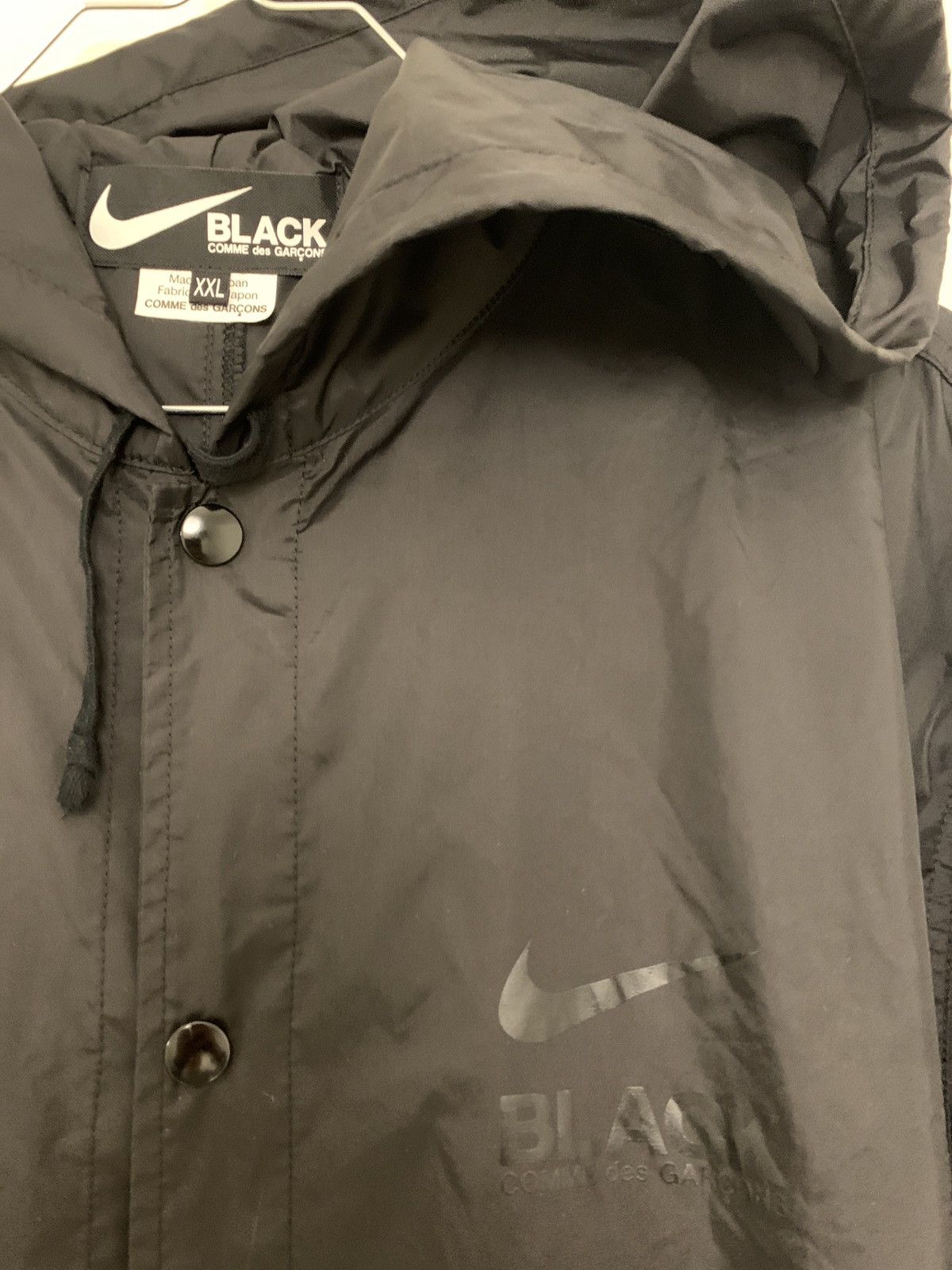 Comme des Garcons Black Hoodie wind jacket Nike collab Size US XXL / EU 58 / 5 - 2 Thumbnail
