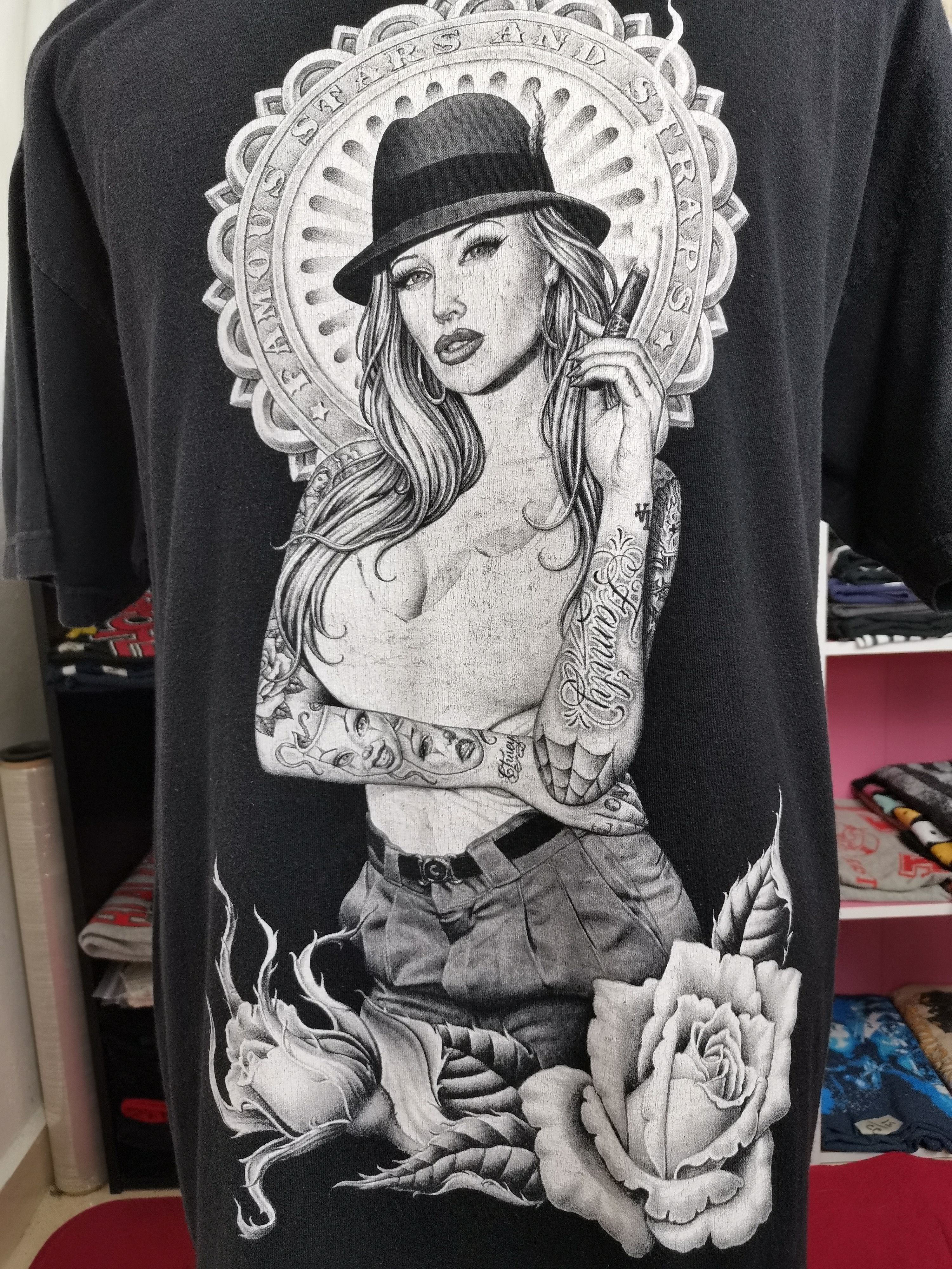 Famous Stars And Straps Pretty Women Tatoo & Flowers by Famous Brand - XL Size Size ONE SIZE - 2 Thumbnail