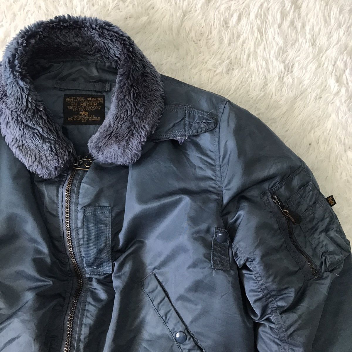 Alpha Industries 💥Vtg B-15C Alpha Industries Bomber Jacket Ideal Usa Zipper Size US M / EU 48-50 / 2 - 7 Thumbnail