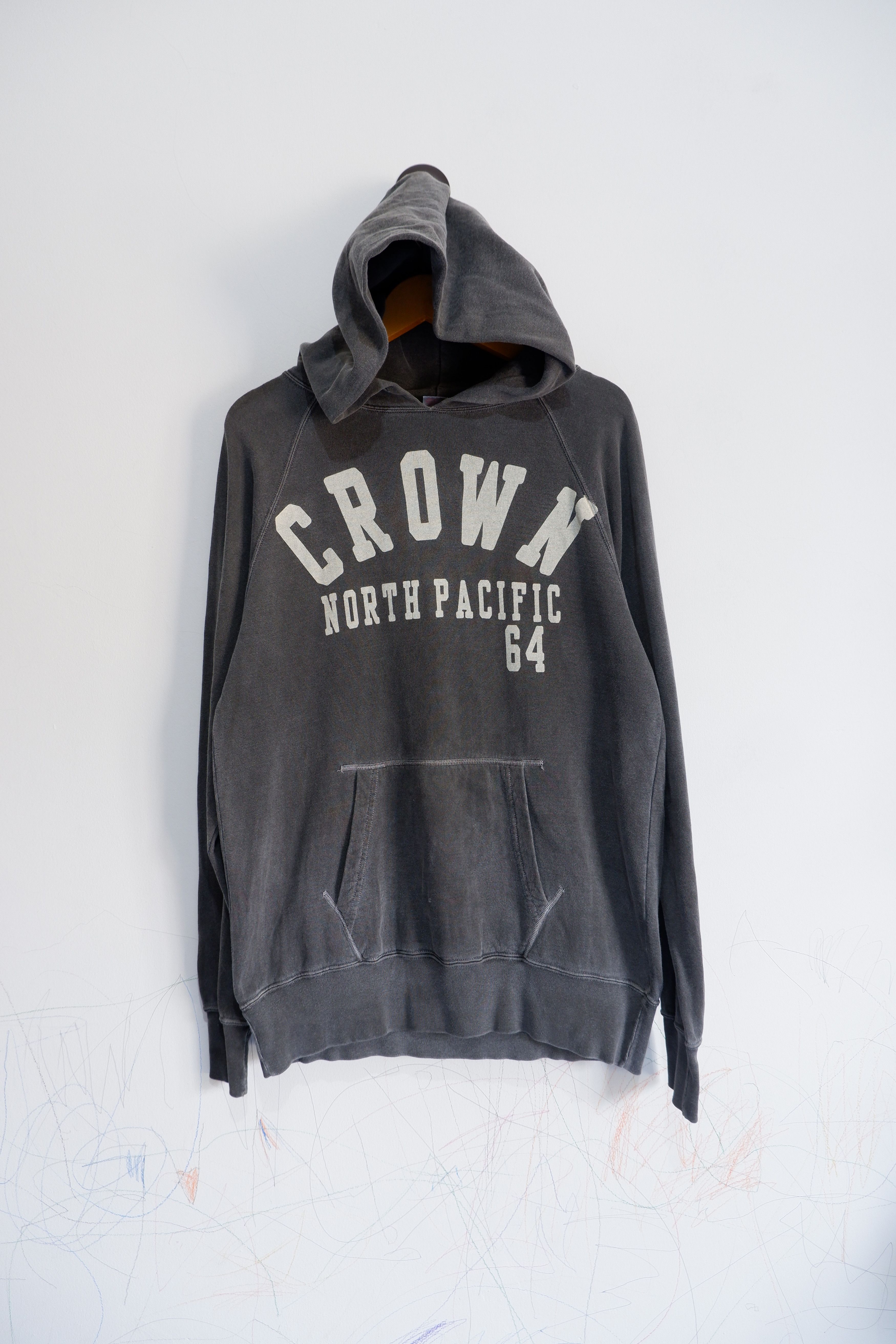image of Sugar Cane x Vintage Cheswick Overdye Hoodie in Overdye Jet Black, Men's (Size Large)