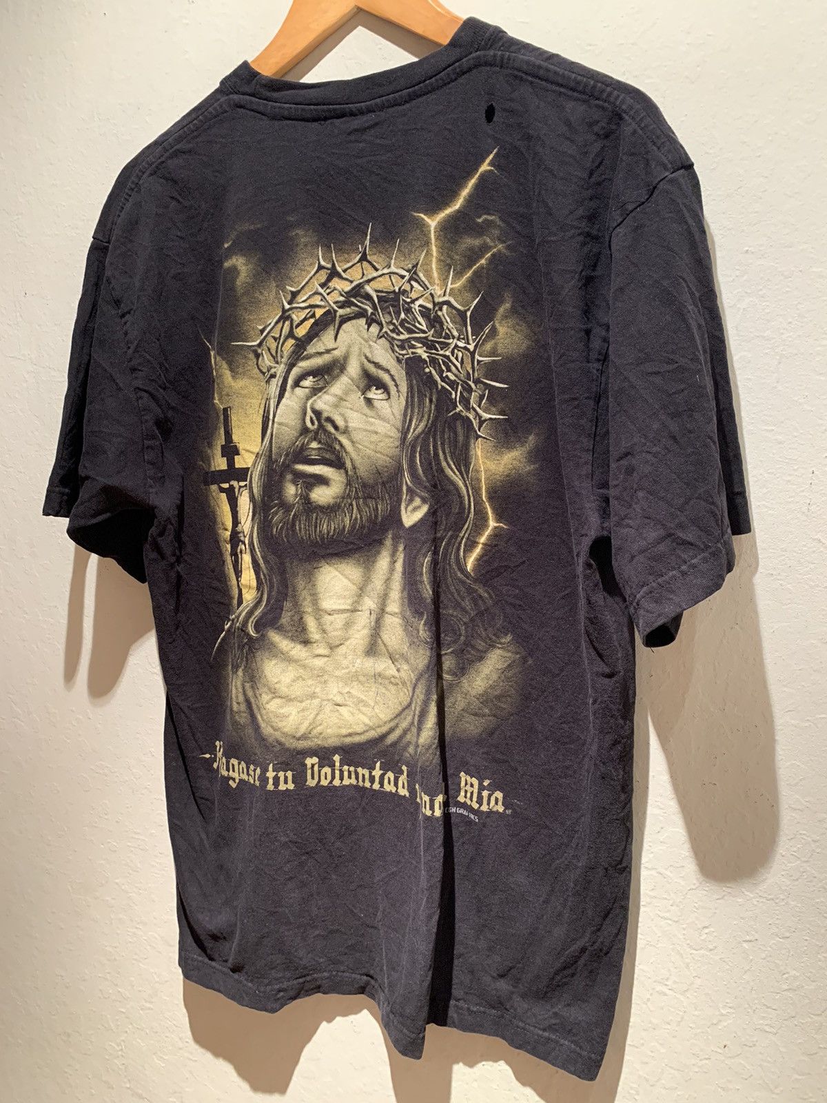 Other × Vintage *RARE* Vintage Jesus Christ Praying Hands Christian T-Shirt Size US L / EU 52-54 / 3 - 1 Thumbnail