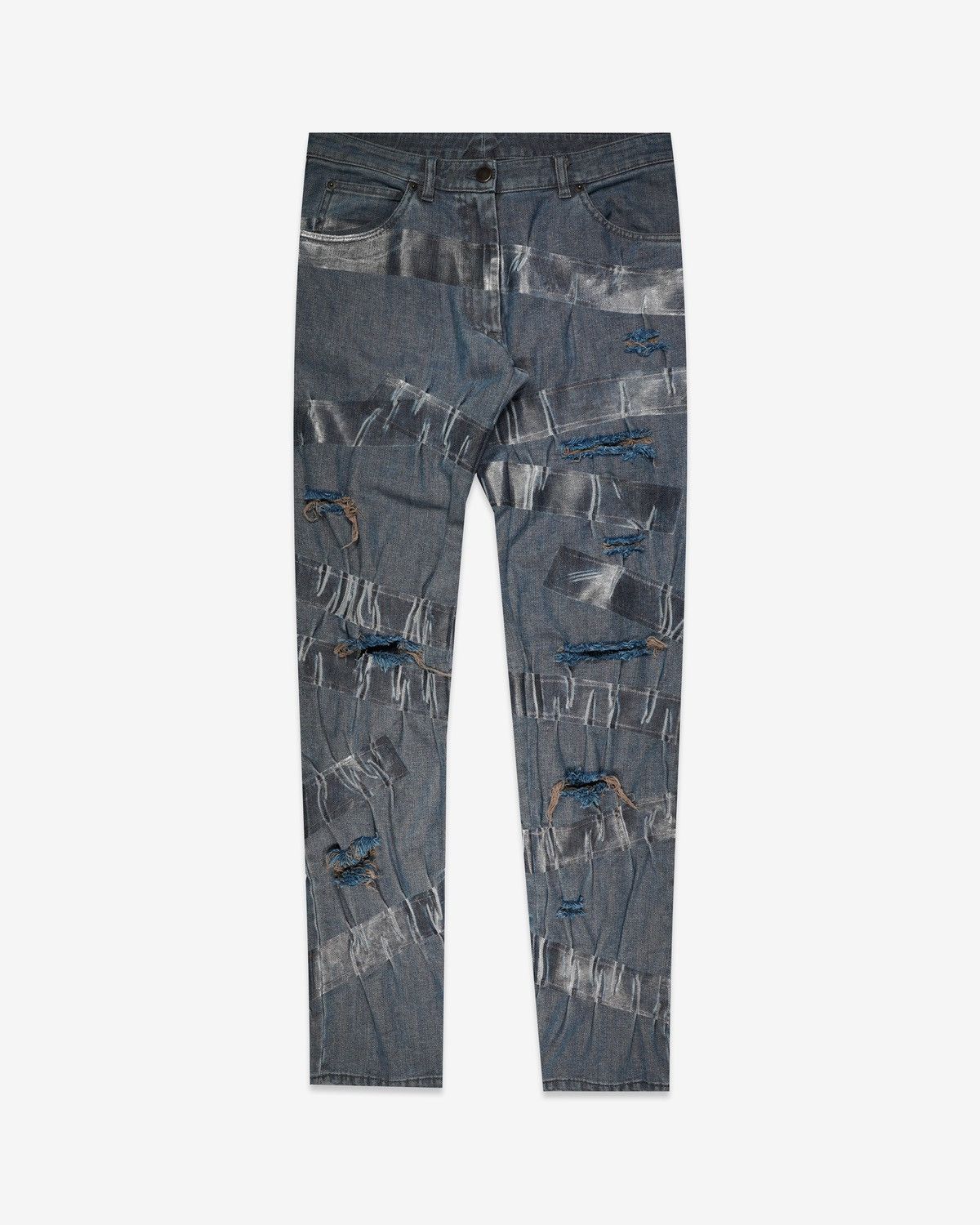 Image of Maison Margiela Artisanal Bondage Tape Jeans - Ss09 in Grey, Men's (Size 30)