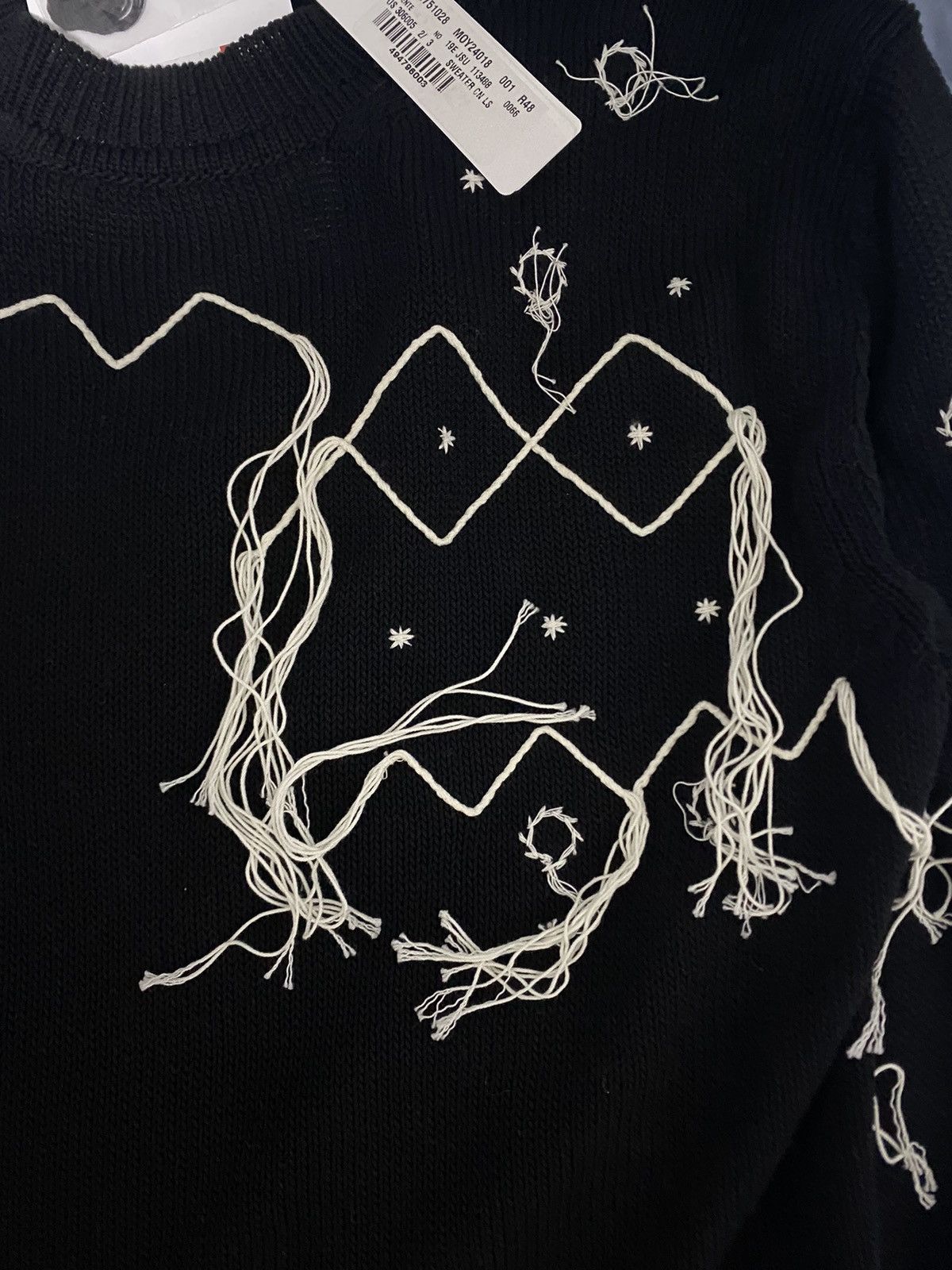 Jil Sander Embroidered Hanging Thread Cotton Sweater Size US M / EU 48-50 / 2 - 3 Thumbnail