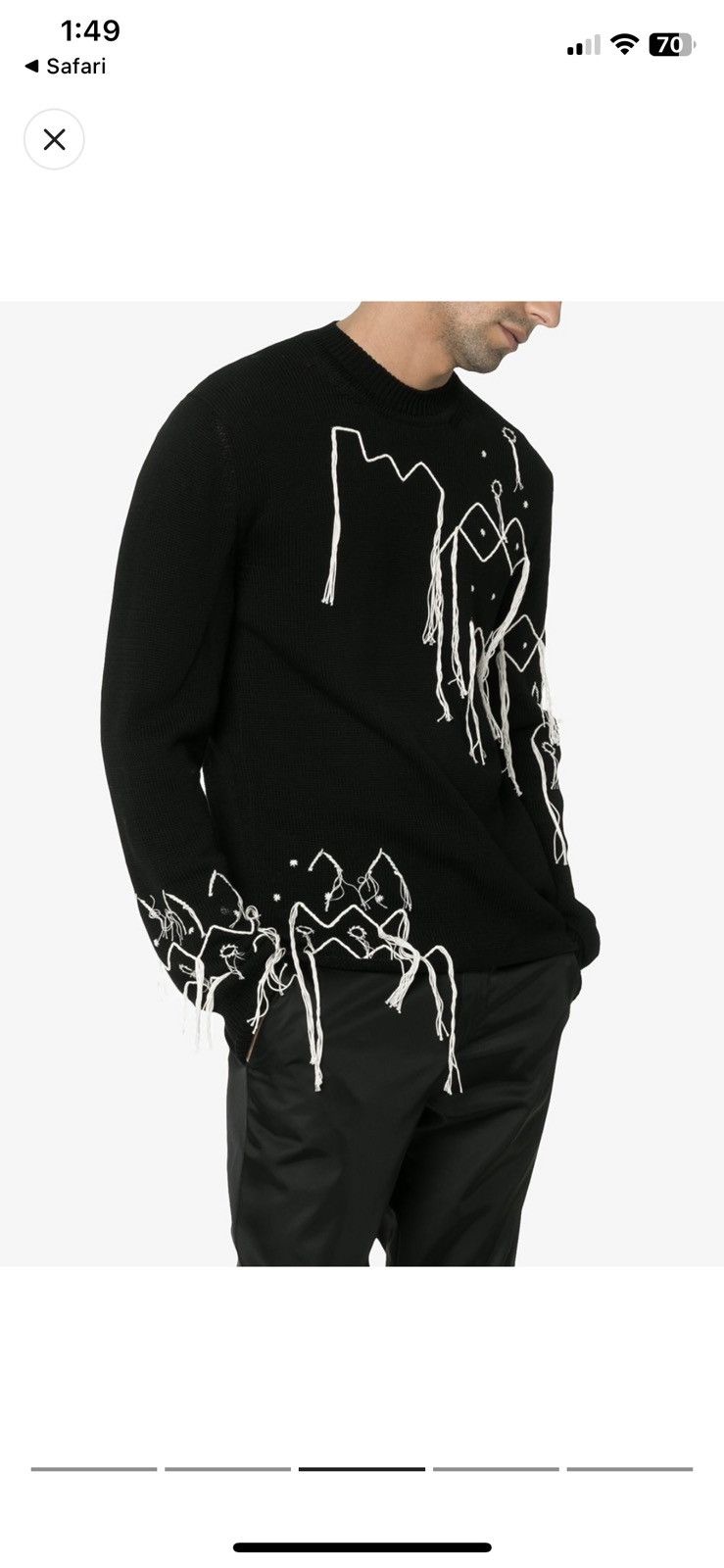 Jil Sander Embroidered Hanging Thread Cotton Sweater Size US M / EU 48-50 / 2 - 8 Thumbnail