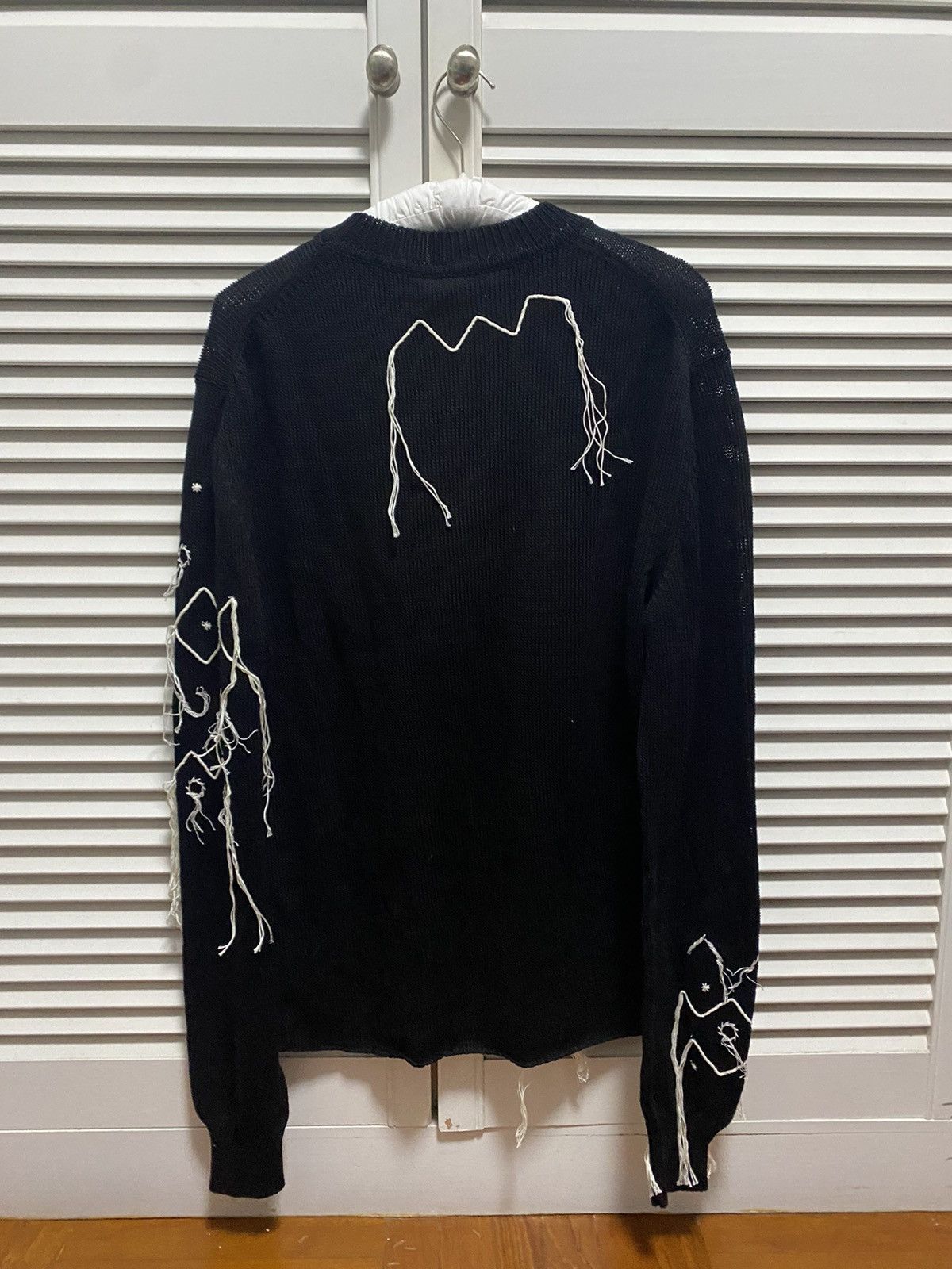 Jil Sander Embroidered Hanging Thread Cotton Sweater Size US M / EU 48-50 / 2 - 2 Thumbnail