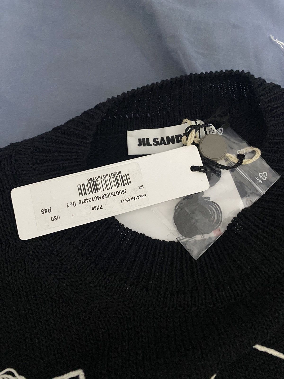 Jil Sander Embroidered Hanging Thread Cotton Sweater Size US M / EU 48-50 / 2 - 6 Thumbnail