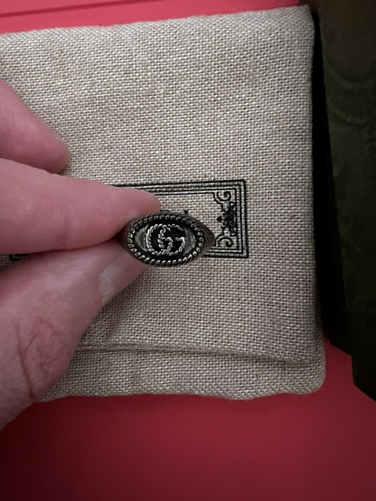 image of Gucci Ring GG Marmont Ring Gucci Size 8 Us Size 4.5 in Silver, Women's