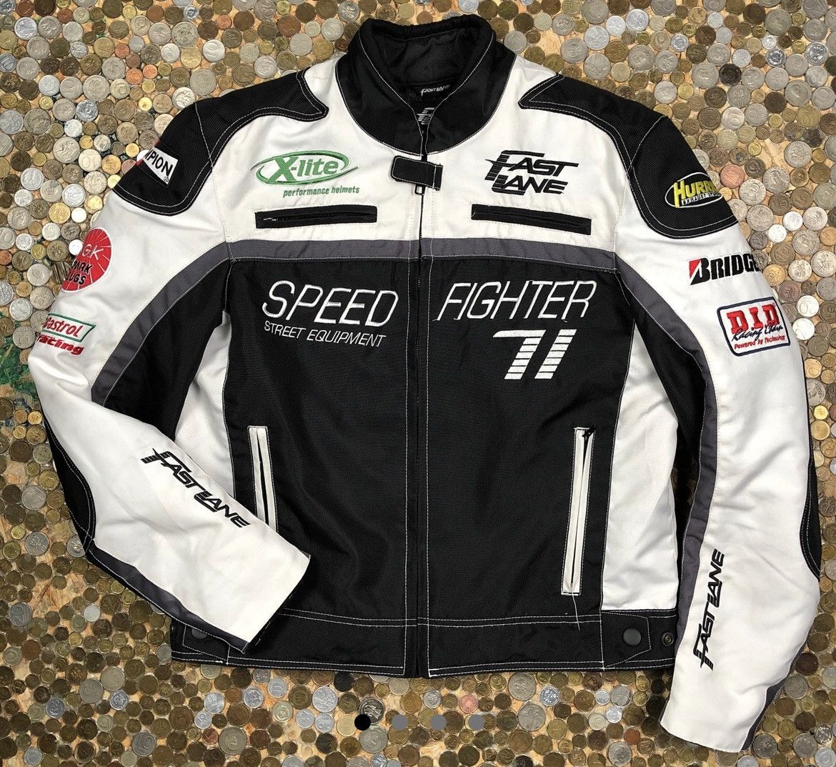 image of Racing x Vintage Fast Lane Race Speed Jacket 90’S in Black, Men's (Size XL)