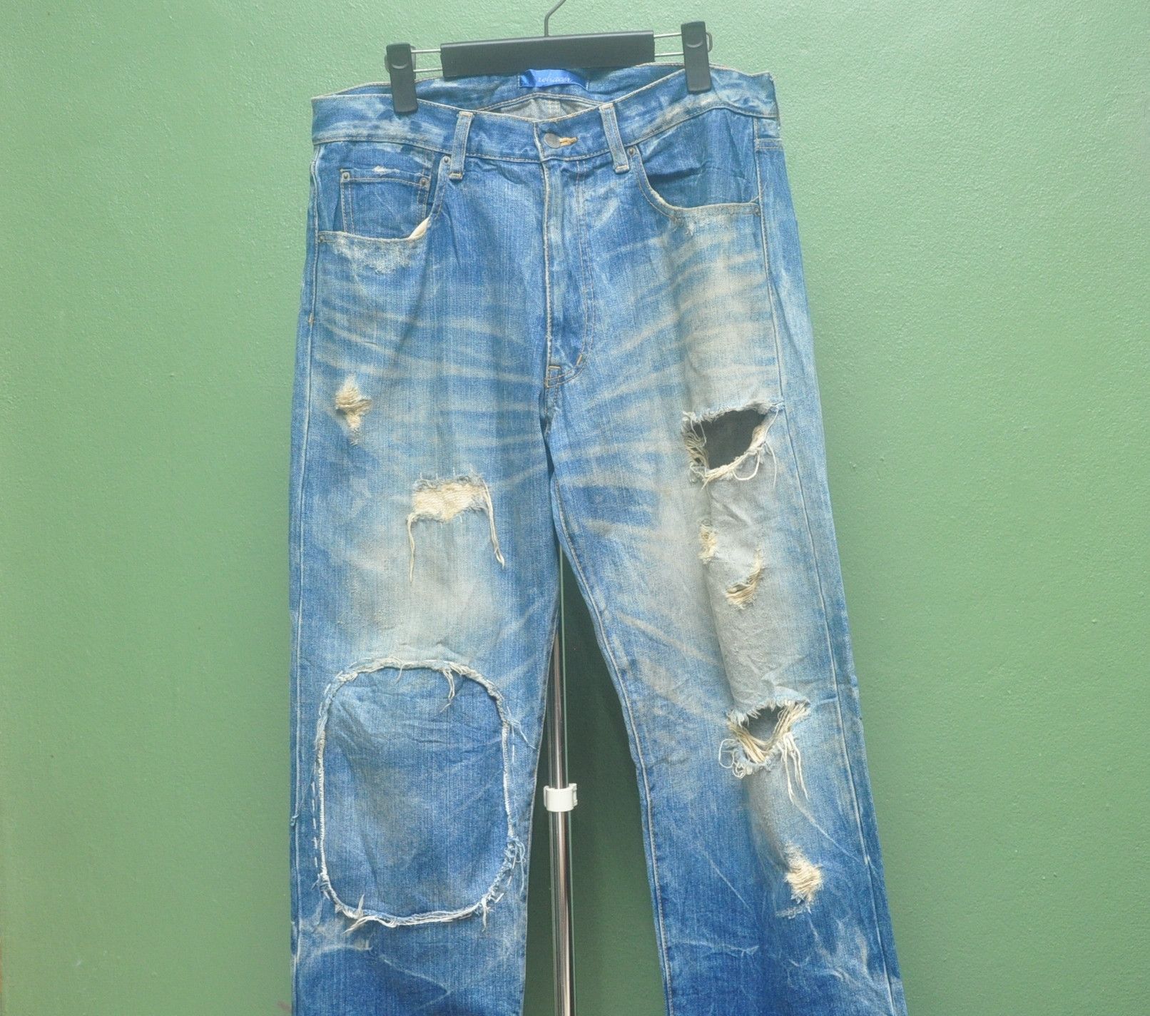 Japanese Brand Rehacer Distressed Japanese Fashion Style Denim Jeans Size US 34 / EU 50 - 2 Thumbnail