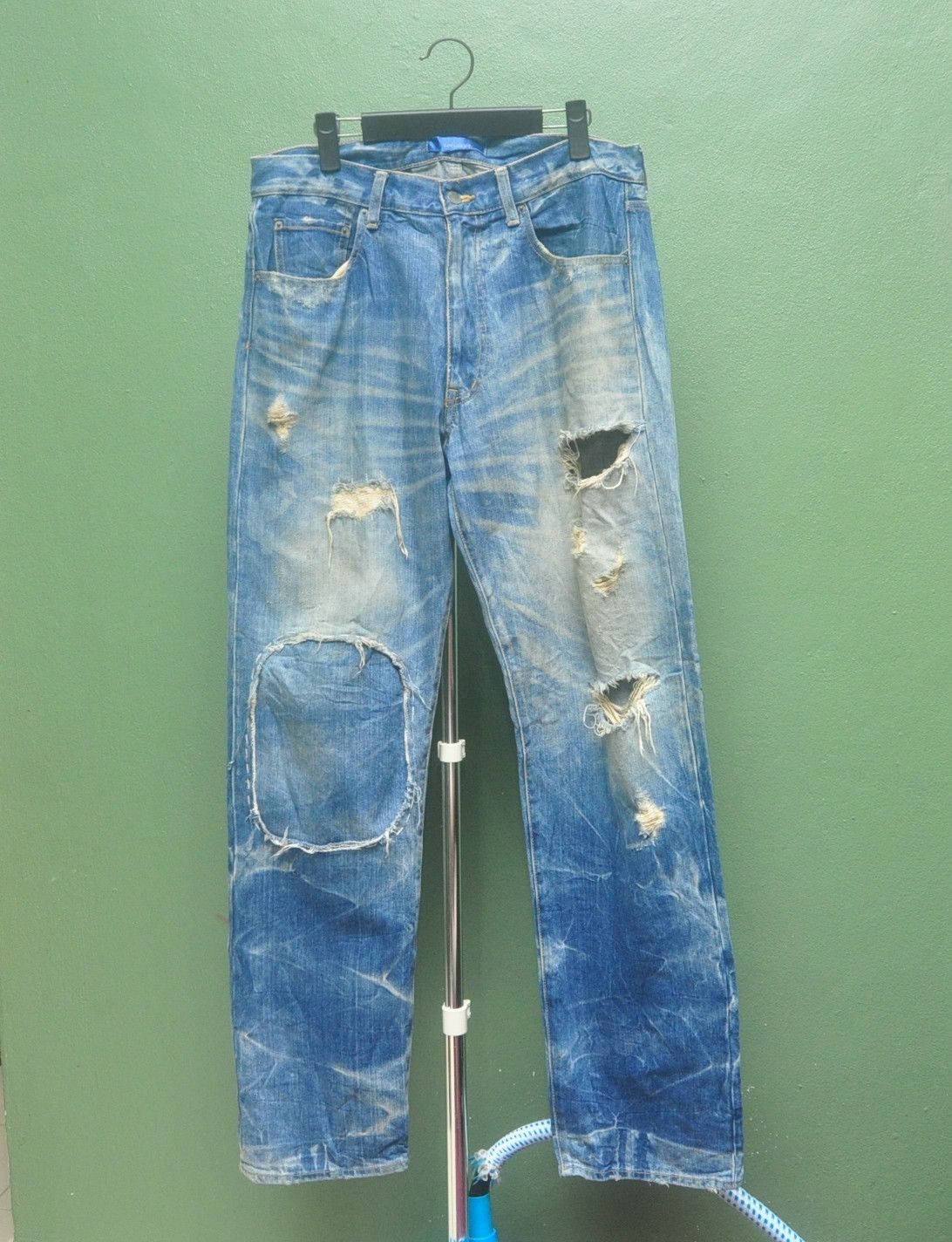 Japanese Brand Rehacer Distressed Japanese Fashion Style Denim Jeans Size US 34 / EU 50 - 1 Thumbnail