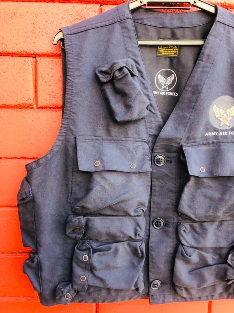 Japanese Brand Vintage Army Air Force Pocket Vest Travis Scott Fashion Size US L / EU 52-54 / 3 - 4 Thumbnail
