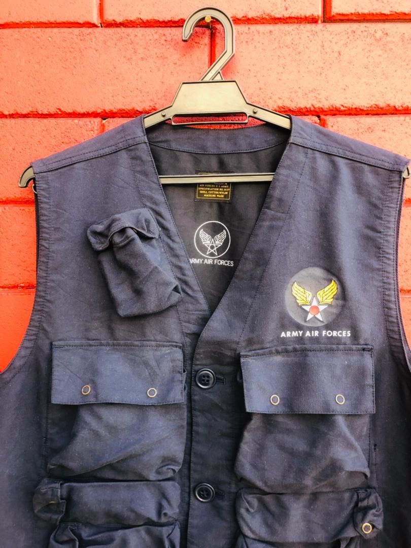 Japanese Brand Vintage Army Air Force Pocket Vest Travis Scott Fashion Size US L / EU 52-54 / 3 - 3 Thumbnail
