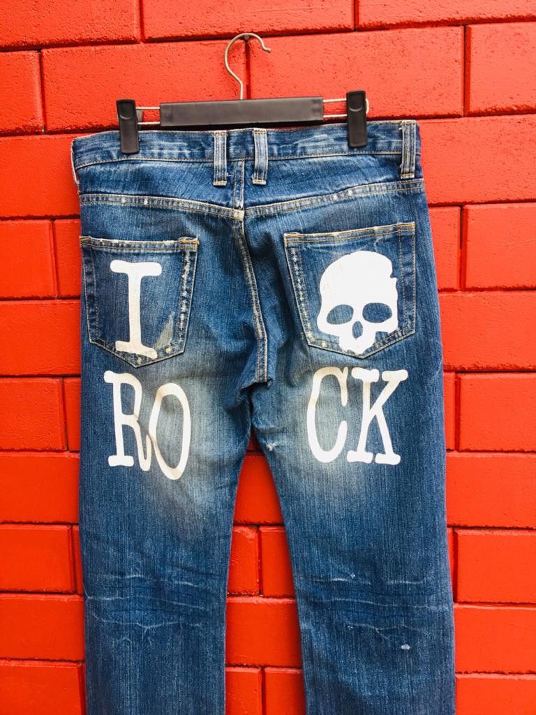 Limited Japanese Big Skull Fashion Style Denim Jeans