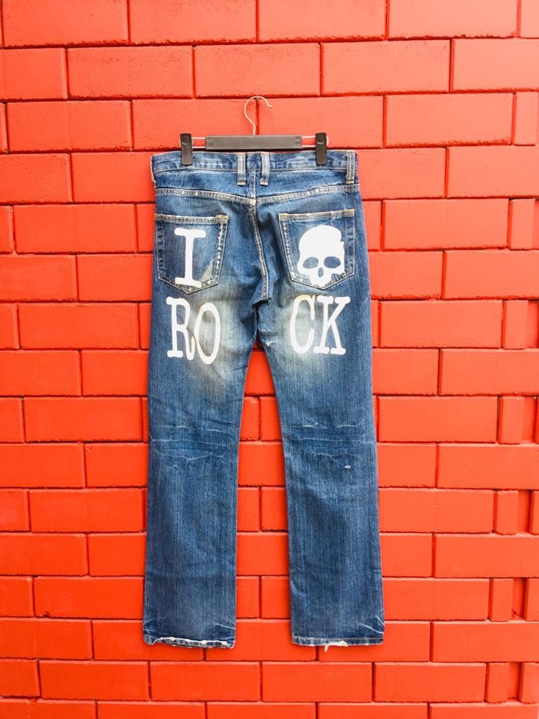 Limited Japanese Big Skull Fashion Style Denim Jeans