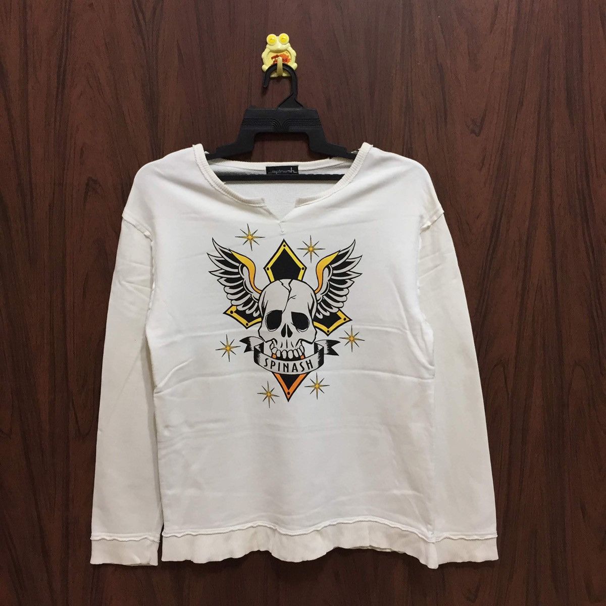 Japanese Brand Spinash sweatshirt big logo skull bones Size US M / EU 48-50 / 2 - 2 Thumbnail