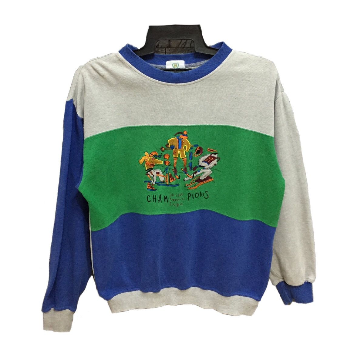 Vintage New Comers cartoon ski sweatshirt embroidered