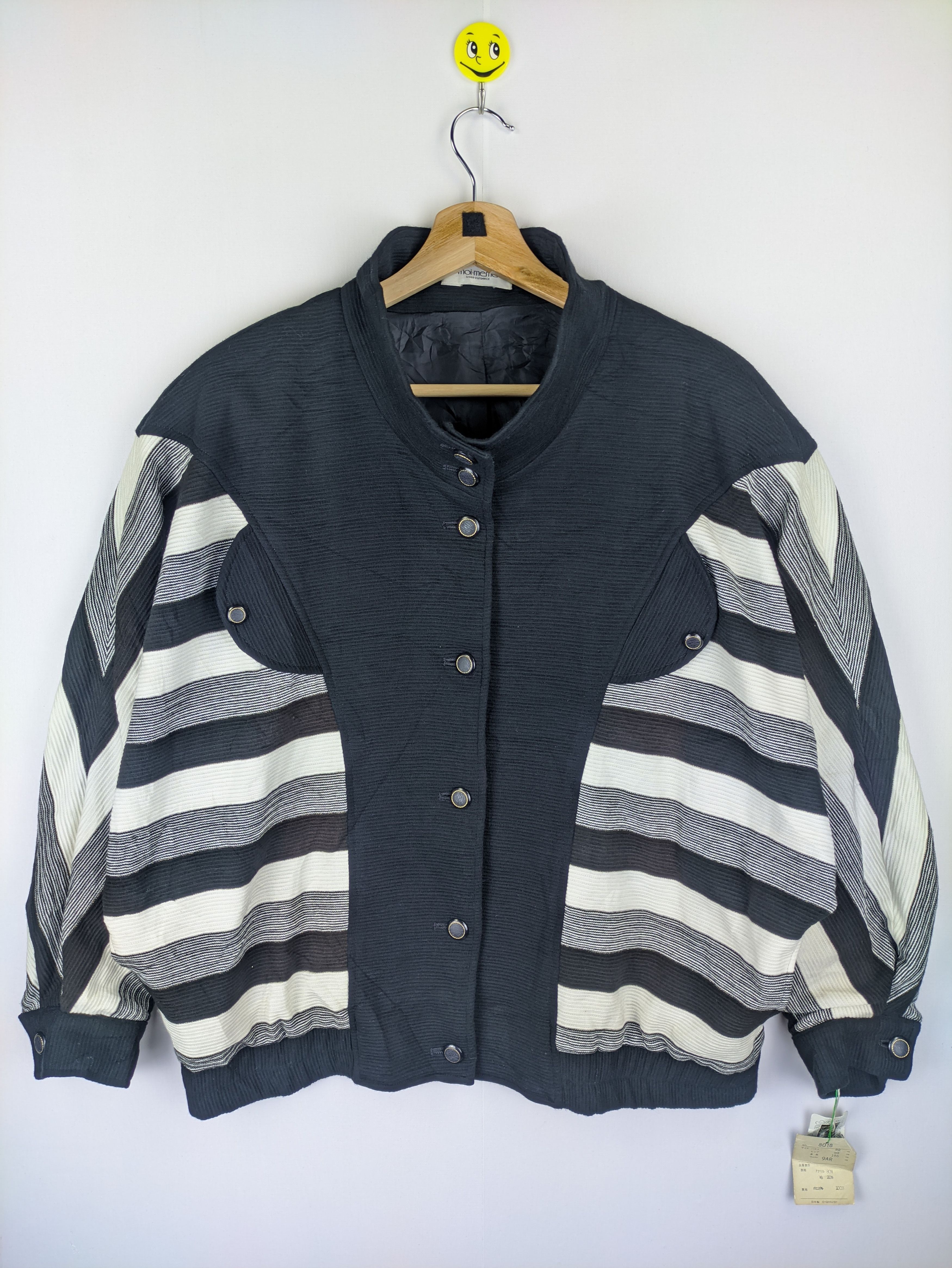 Japanese Brand Steals🔥Vintage Jacket Oversized Striped by Moi Meme Size L / US 10 / IT 46 - 1 Thumbnail