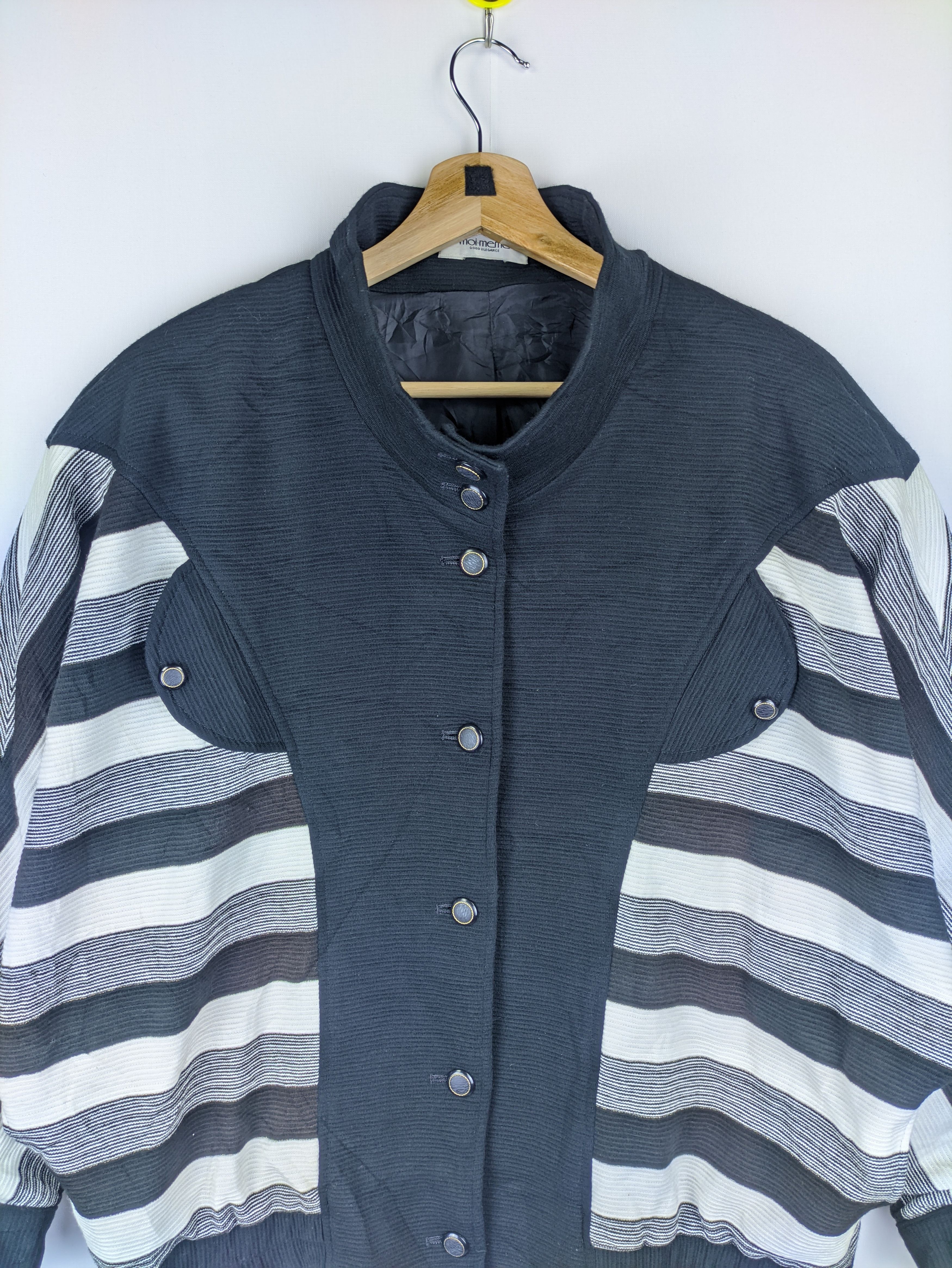 Japanese Brand Steals🔥Vintage Jacket Oversized Striped by Moi Meme Size L / US 10 / IT 46 - 7 Thumbnail