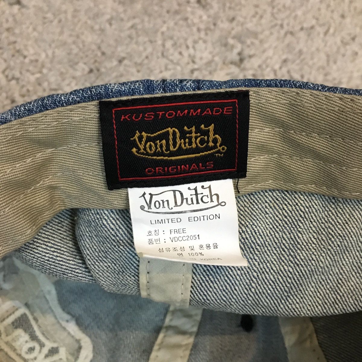 Vintage Vintage Von Dutch ‘Ripped Style’ Adjustable Hat Size ONE SIZE - 5 Thumbnail