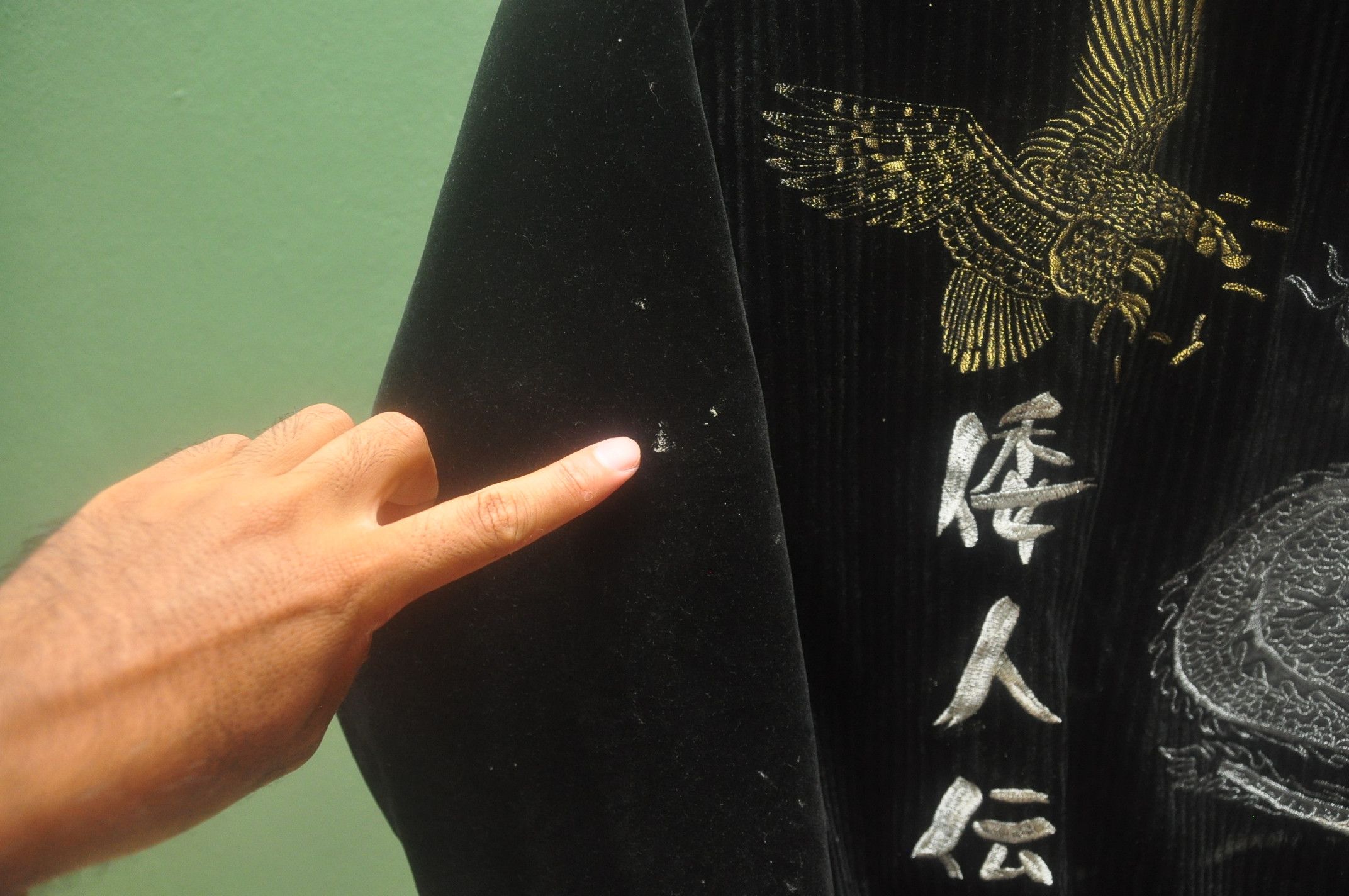Japanese Brand × Vintage Vintage Sukajan Eagle Fight Dragon Black Colour Yakuza Size US L / EU 52-54 / 3 - 8 Thumbnail