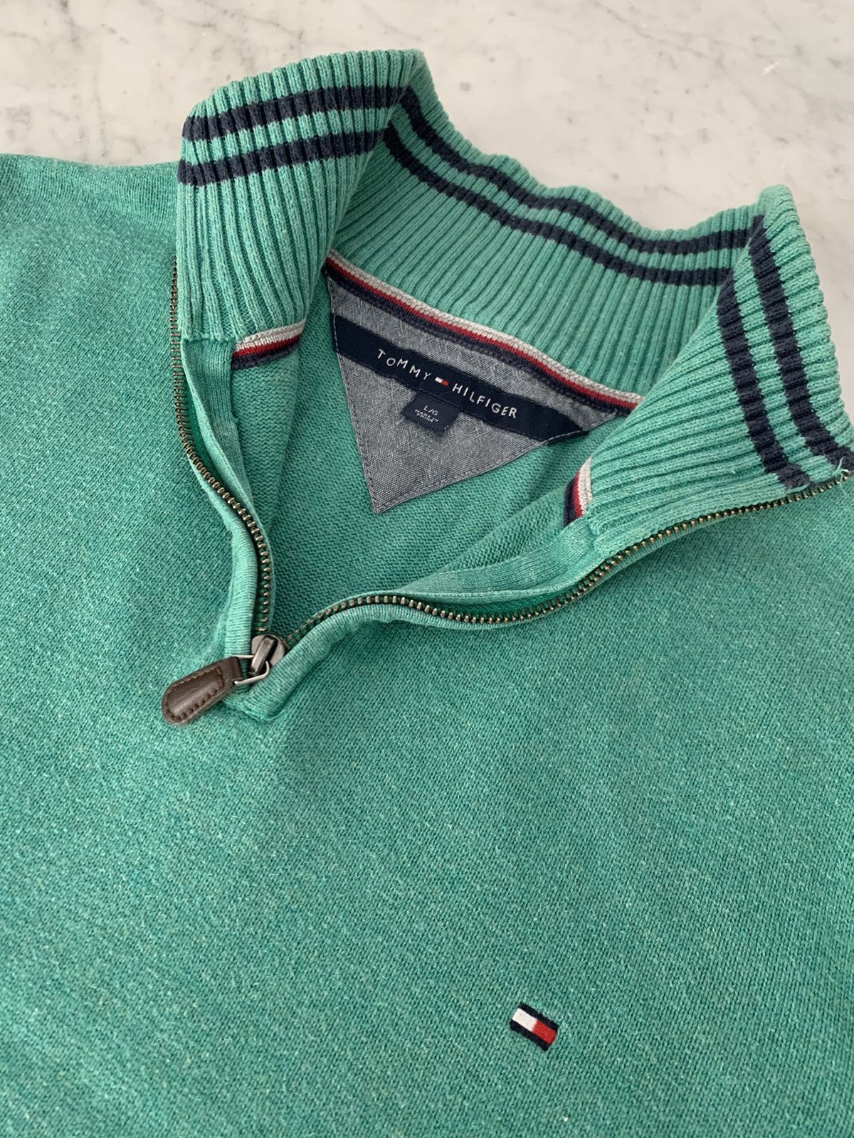 Tommy Hilfiger TOMMY HILFIGER QUARTER ZIP UP SWEATER Size US L / EU 52-54 / 3 - 3 Thumbnail