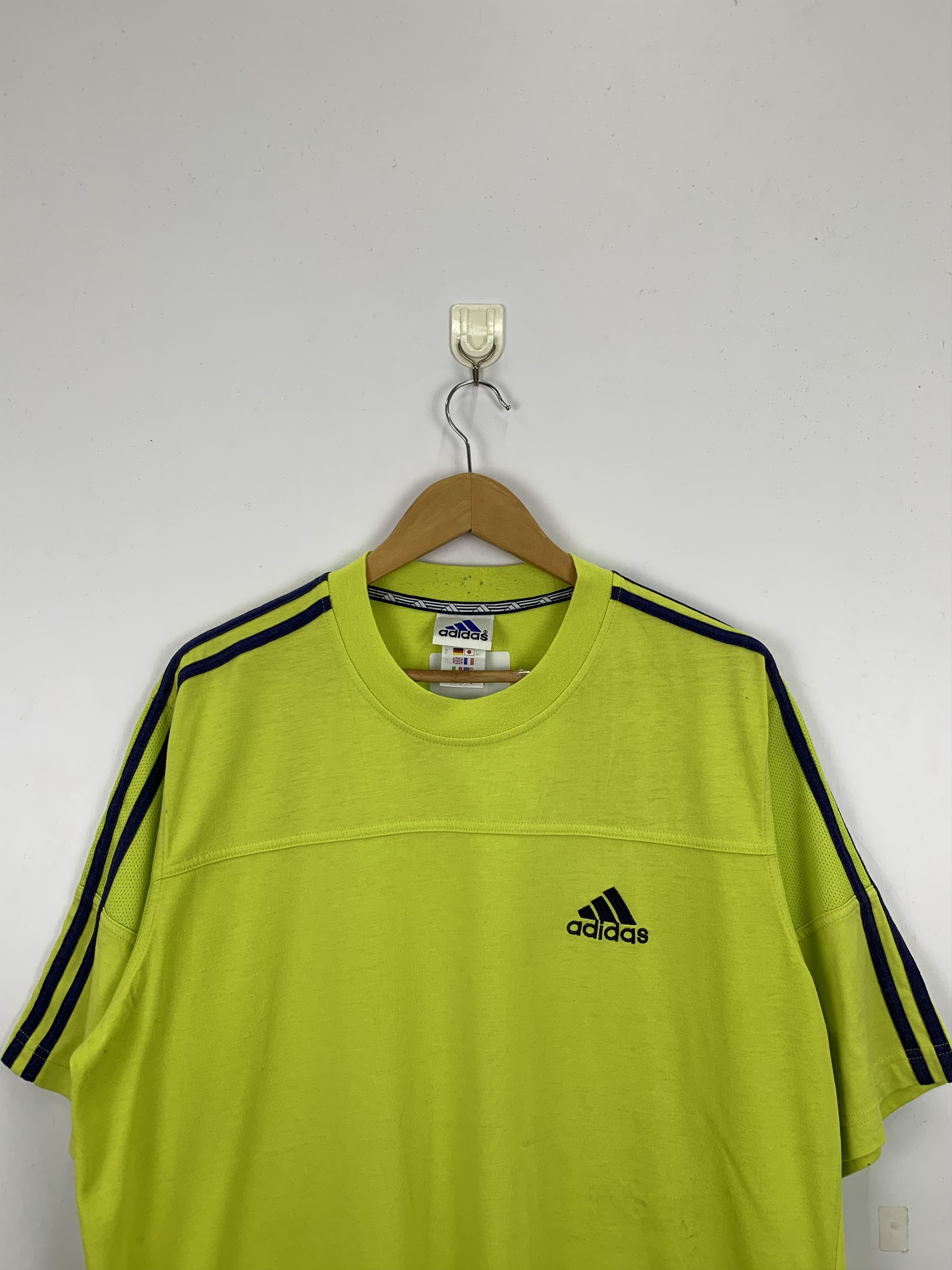 Adidas × Vintage Vintage 90s Adidas Neon Jersey TA0226 Size US L / EU 52-54 / 3 - 2 Thumbnail