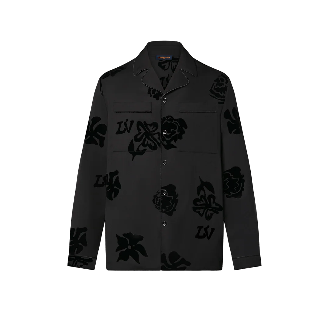 Flower Flock Pyjama Shirt