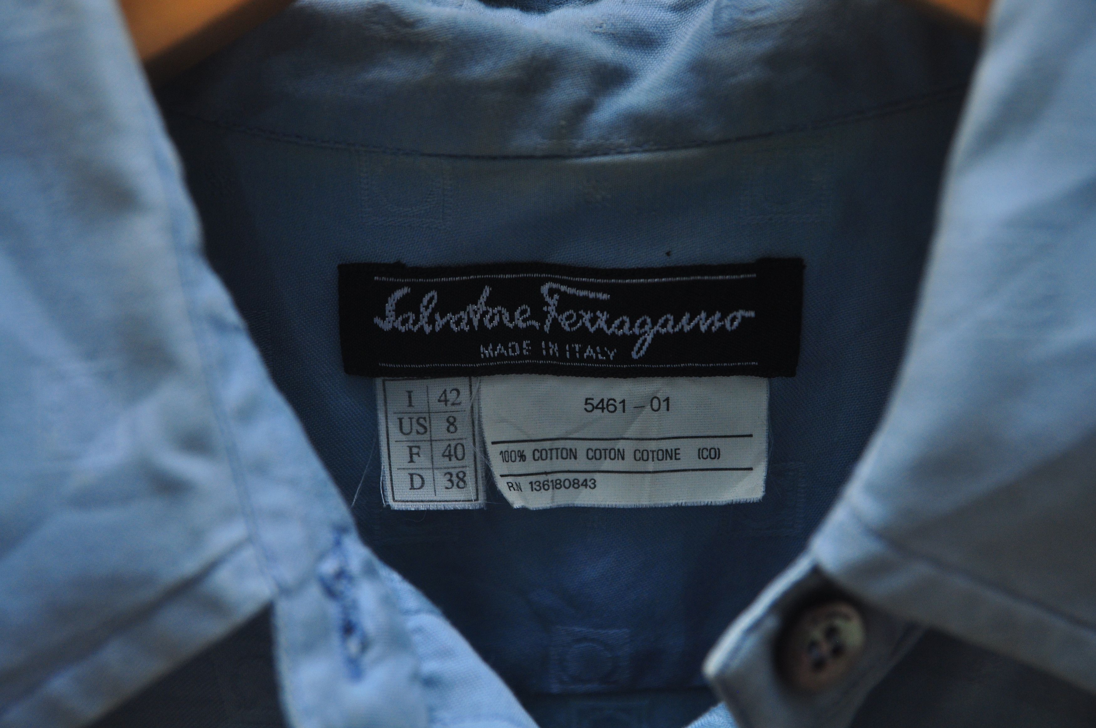 Salvatore Ferragamo × Vintage Salvatore Ferragamo Made In Italy Button Up Shirt Size M / US 6-8 / IT 42-44 - 6 Thumbnail