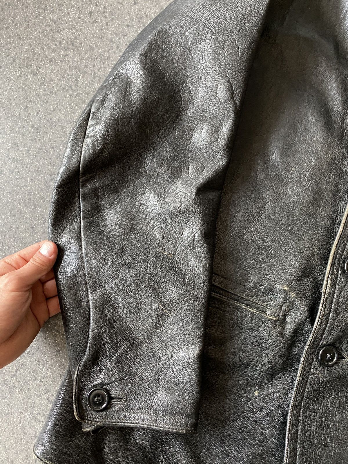 Vintage SEJSON Swedish leather jacket 50s Size US L / EU 52-54 / 3 - 3 Thumbnail