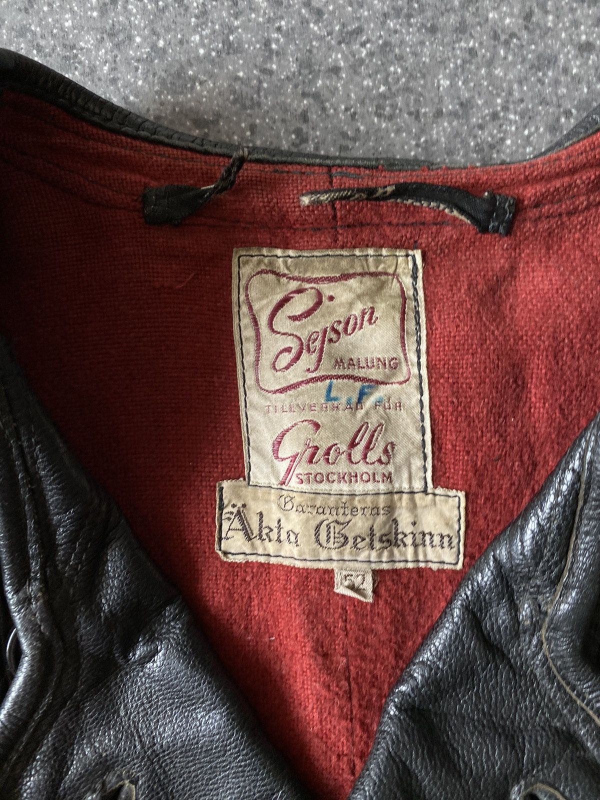 Vintage SEJSON Swedish leather jacket 50s Size US L / EU 52-54 / 3 - 6 Thumbnail