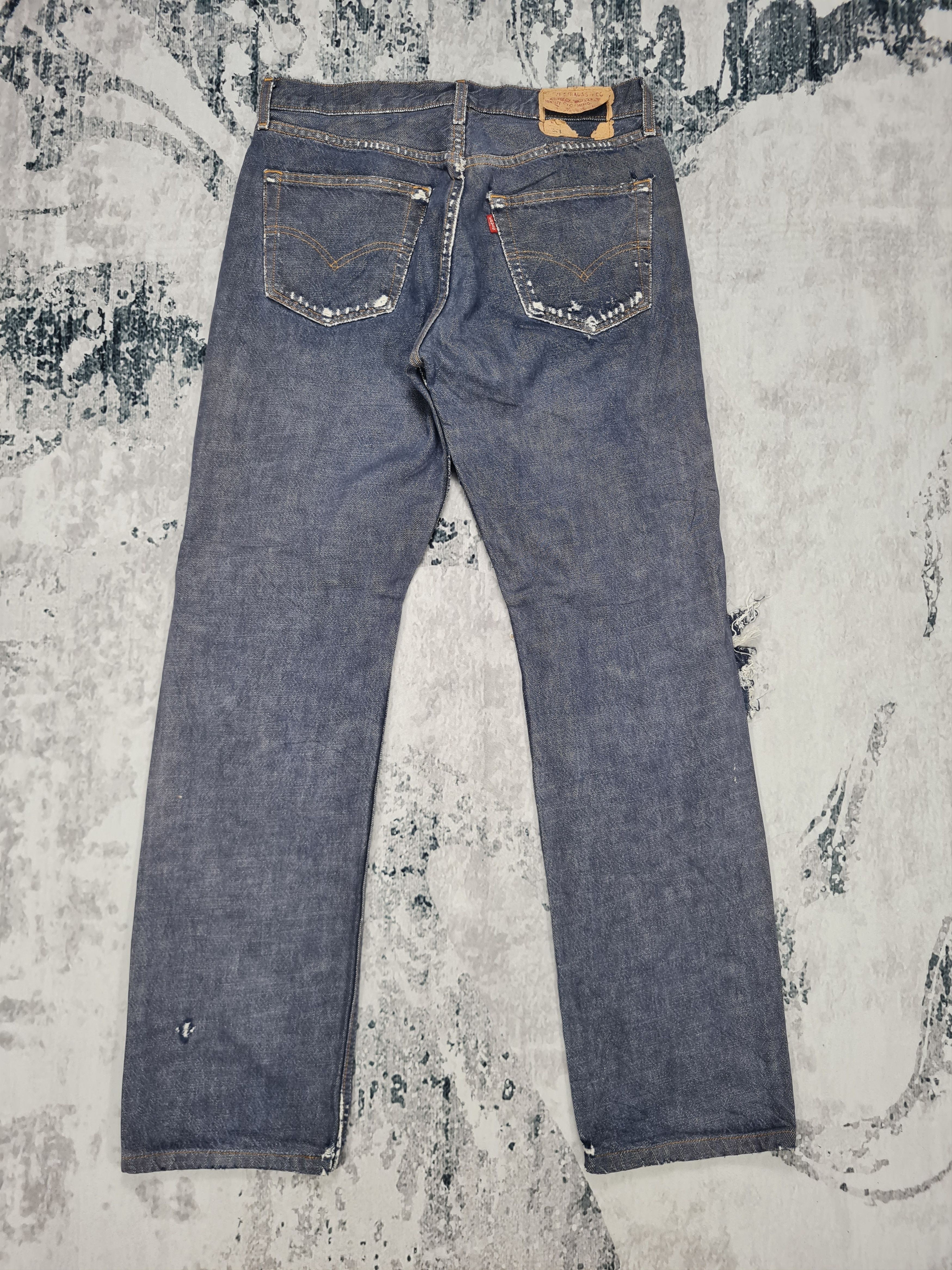 If Six Was Nine LEVIS 501 Faded Distressed Dark Blue Size 32X31 Jeans L0195 Size US 32 / EU 48 - 2 Thumbnail